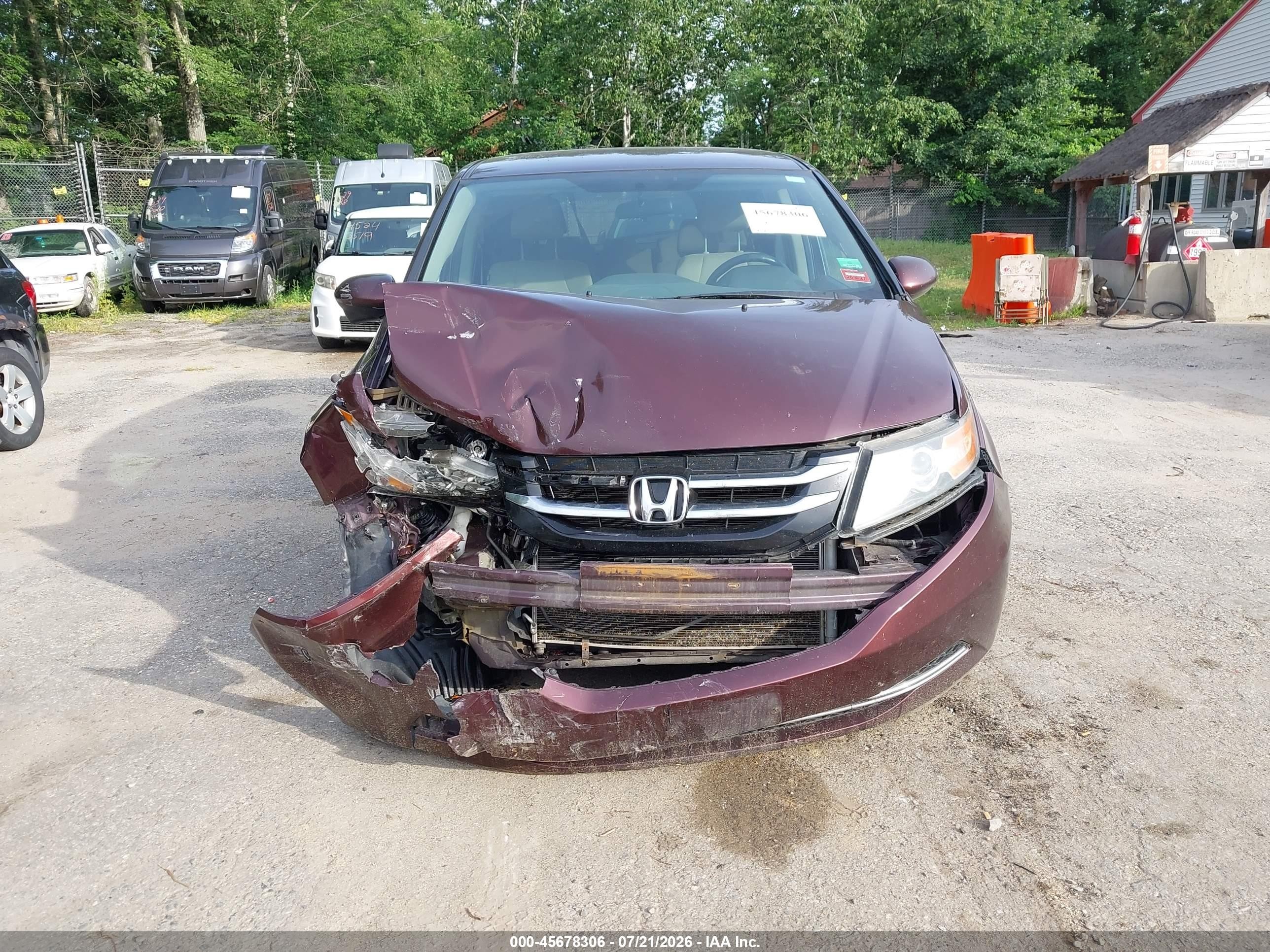 2014 Honda Odyssey Ex Burgundy vin: 5FNRL5H4XEB082072