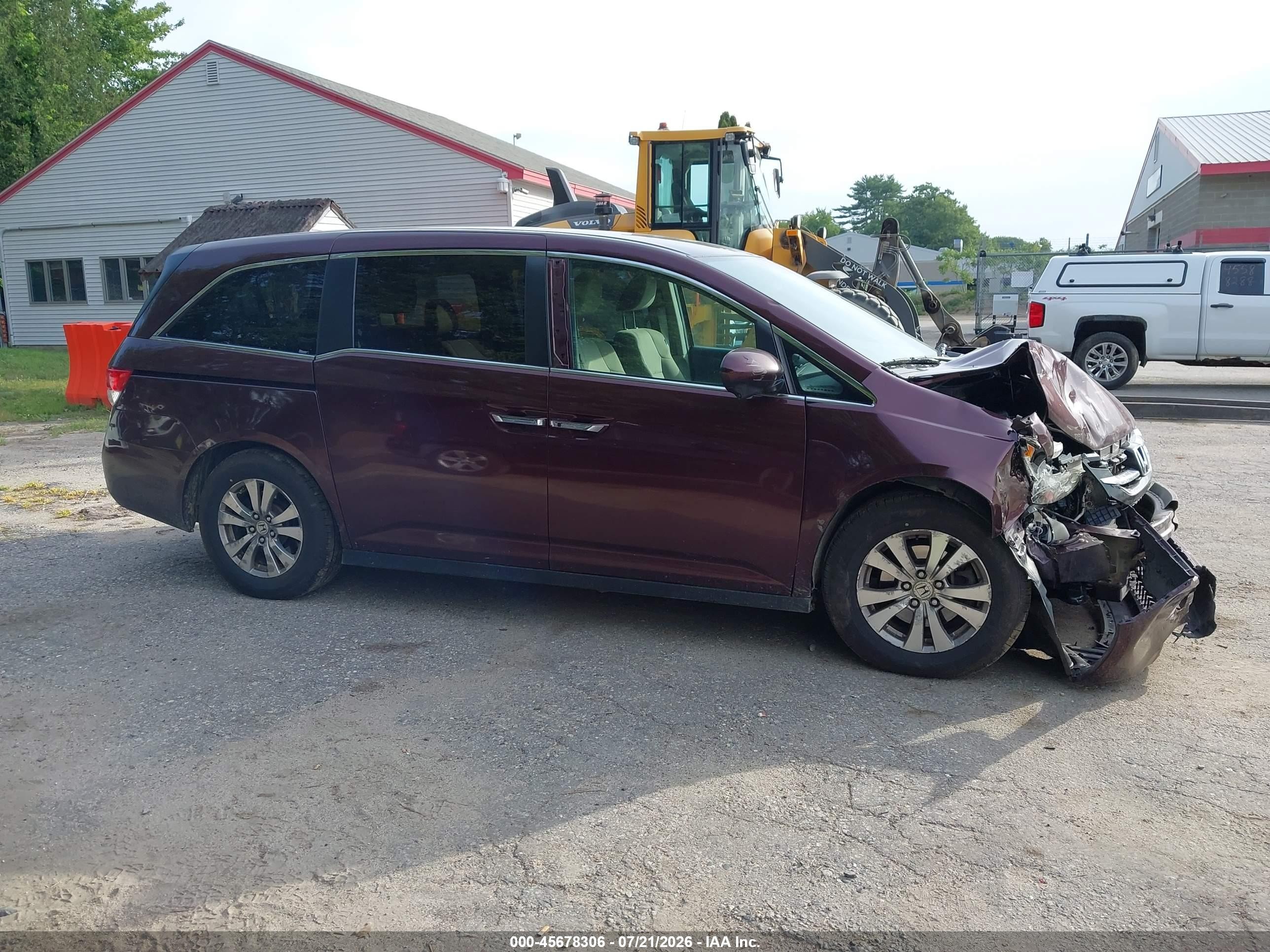 2014 Honda Odyssey Ex Burgundy vin: 5FNRL5H4XEB082072