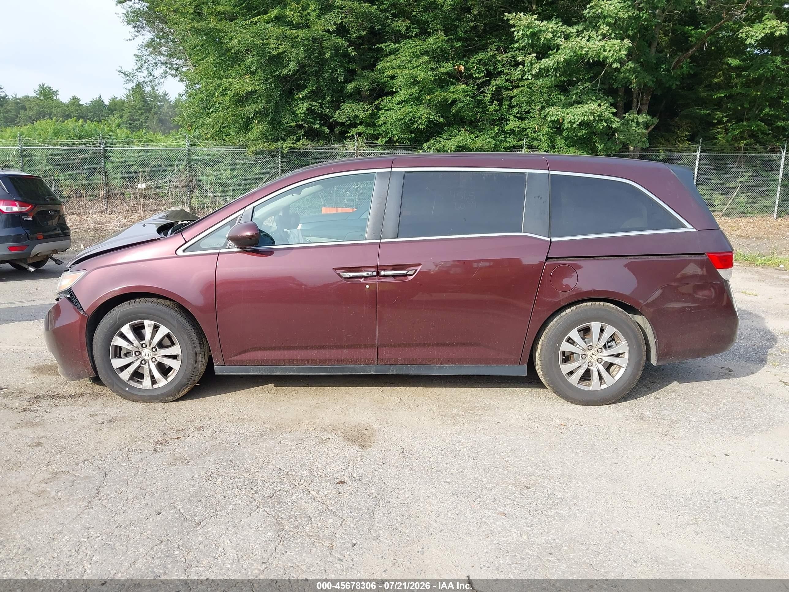 2014 Honda Odyssey Ex Burgundy vin: 5FNRL5H4XEB082072