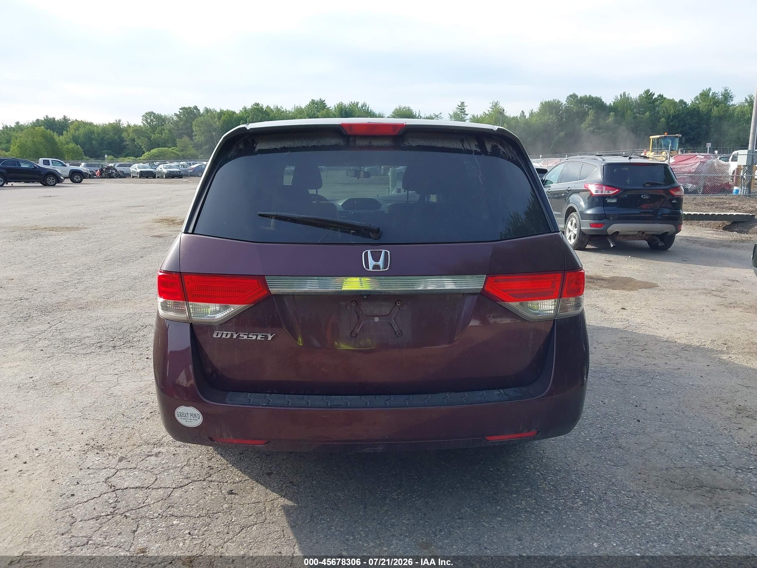 2014 Honda Odyssey Ex Burgundy vin: 5FNRL5H4XEB082072