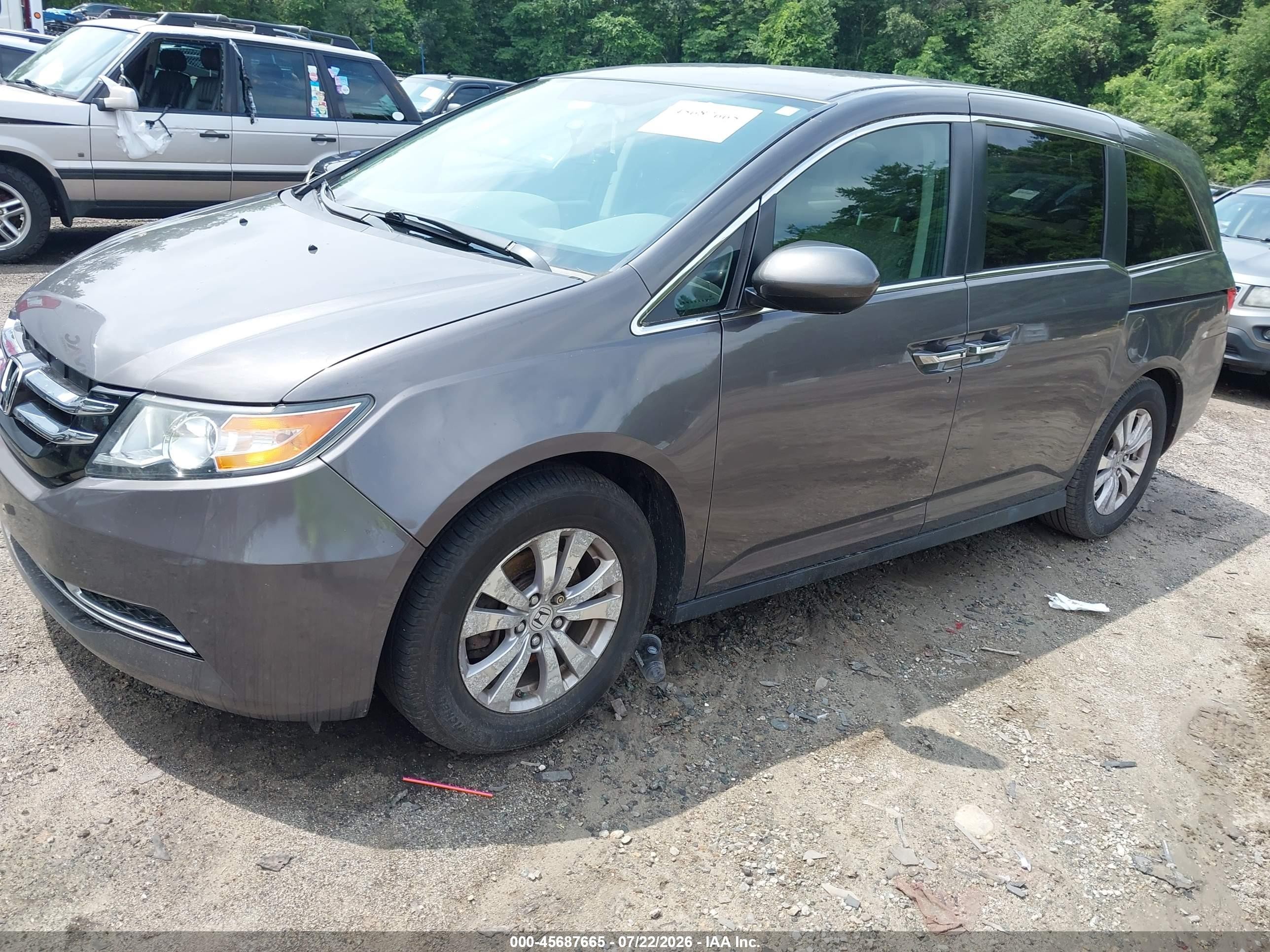 2015 Honda Odyssey Ex Gray vin: 5FNRL5H4XFB118229