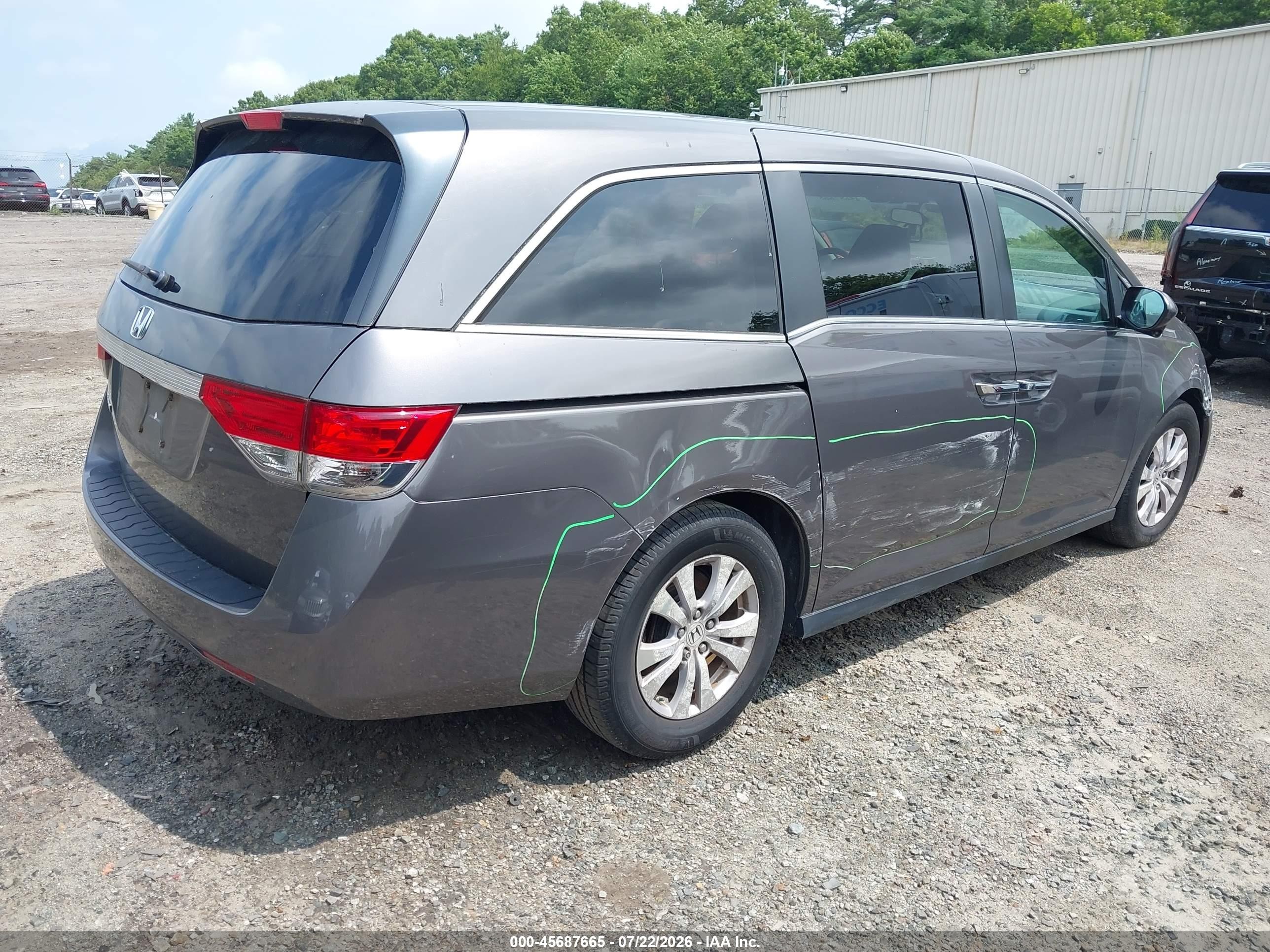2015 Honda Odyssey Ex Gray vin: 5FNRL5H4XFB118229
