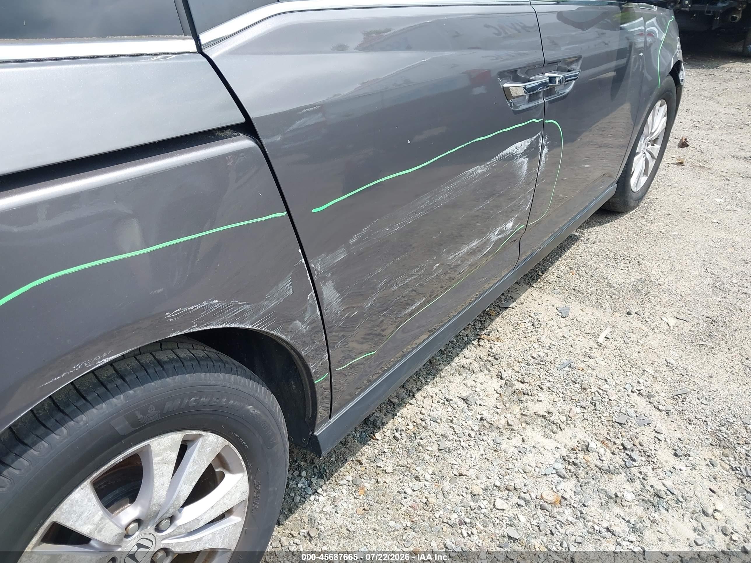 2015 Honda Odyssey Ex Gray vin: 5FNRL5H4XFB118229