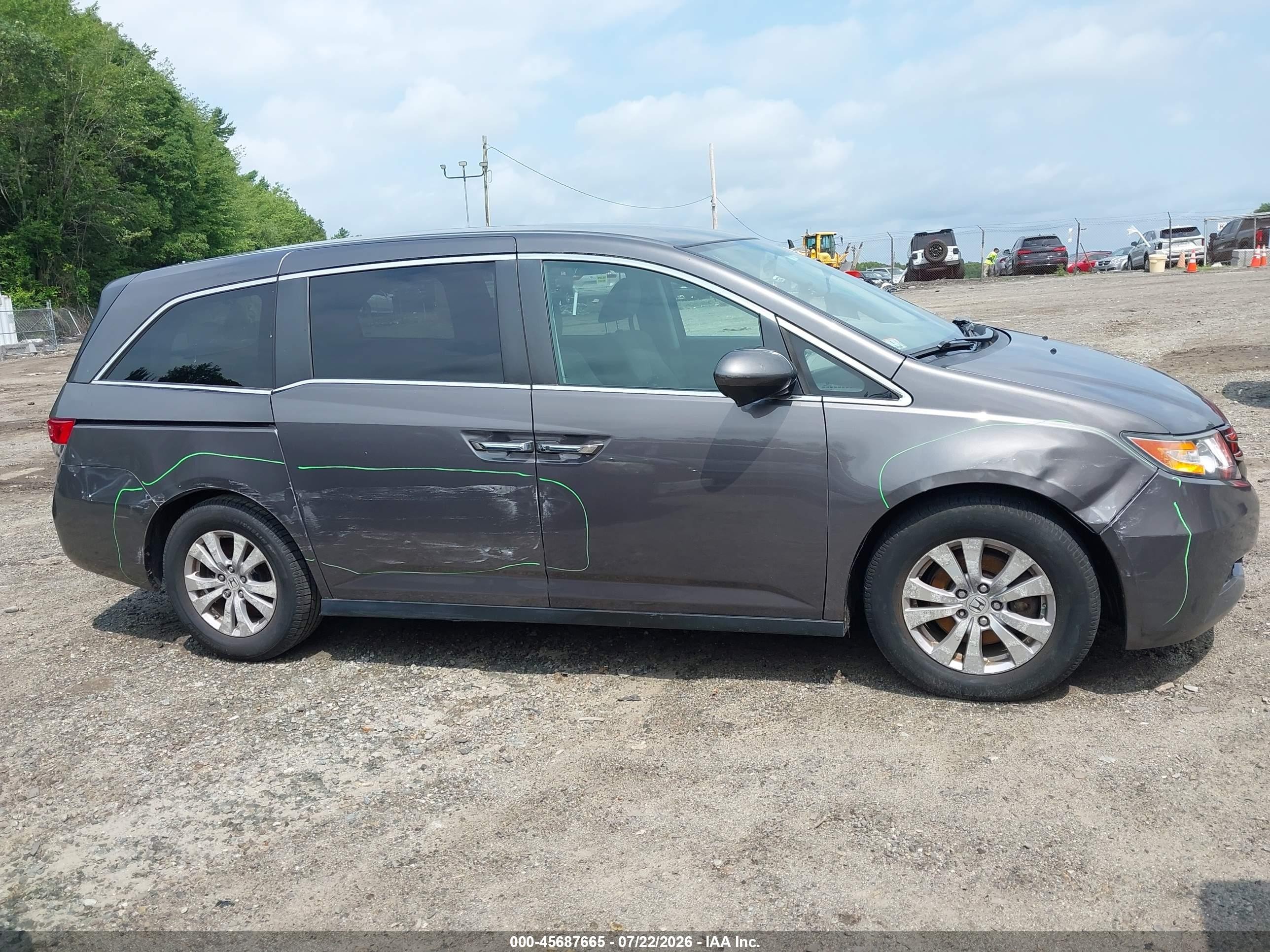 2015 Honda Odyssey Ex Gray vin: 5FNRL5H4XFB118229