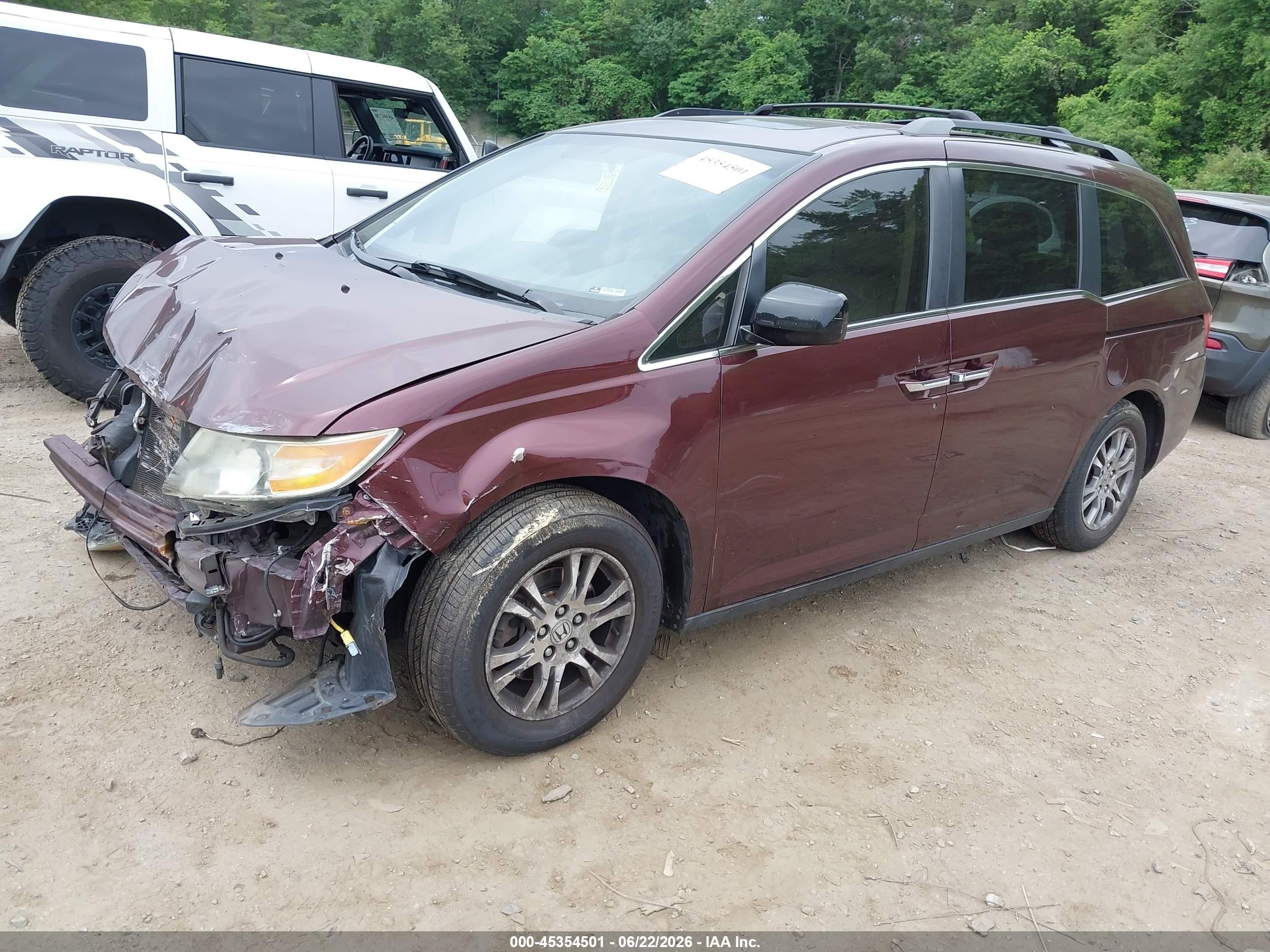 2011 Honda Odyssey Ex-l Maroon vin: 5FNRL5H60BB009175