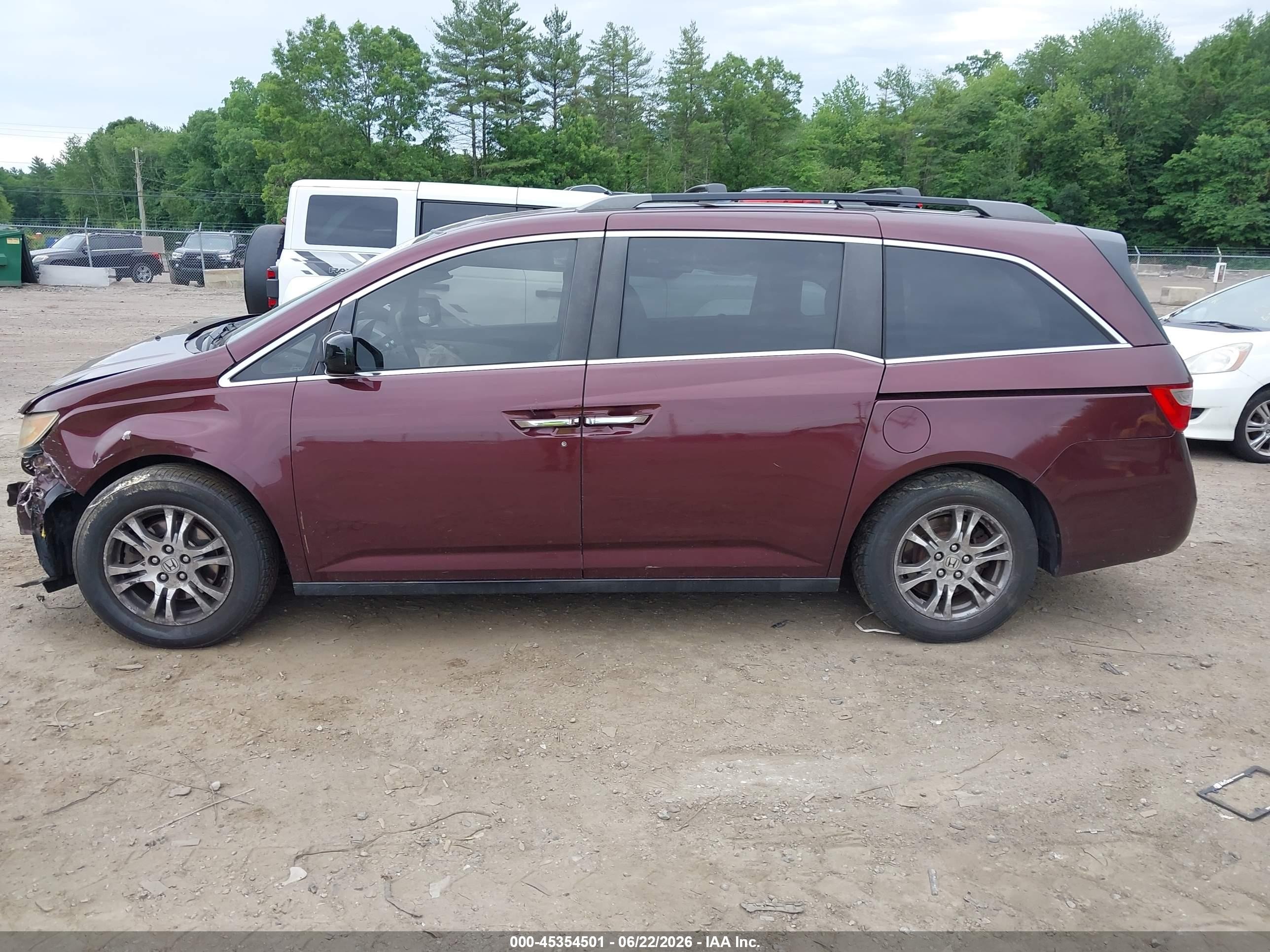 2011 Honda Odyssey Ex-l Maroon vin: 5FNRL5H60BB009175