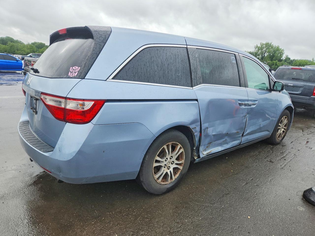 2011 Honda Odyssey Exl Blue vin: 5FNRL5H60BB025747