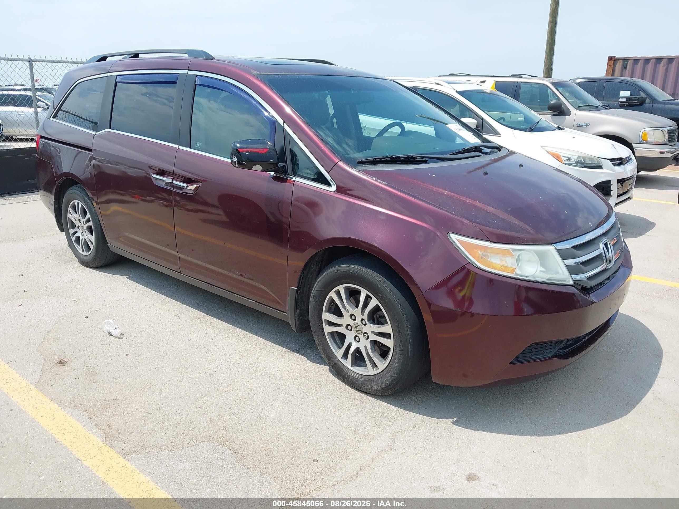 2011 Honda Odyssey Ex-l Maroon vin: 5FNRL5H60BB042967