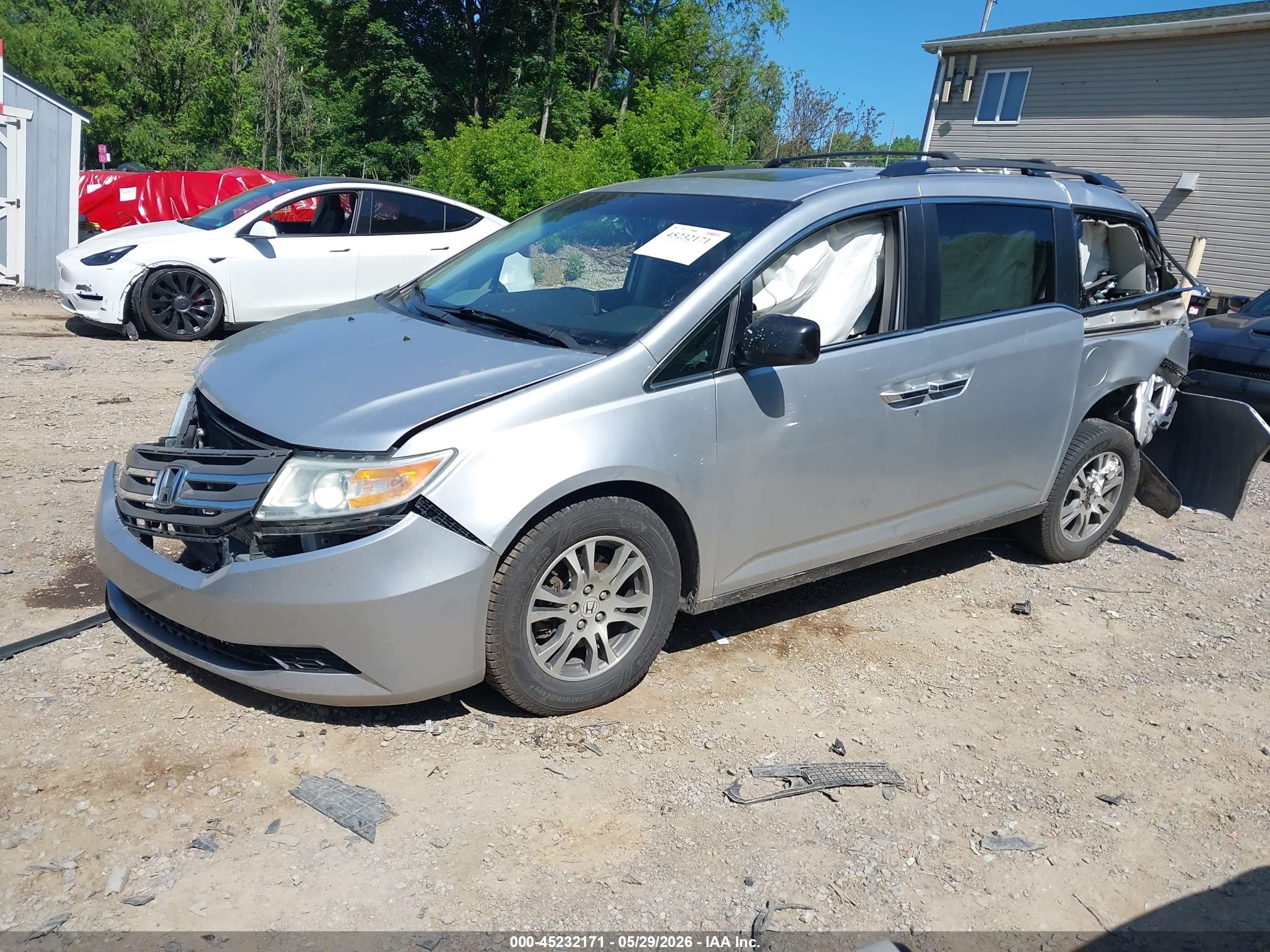 2011 Honda Odyssey Ex-l Silver vin: 5FNRL5H60BB050891