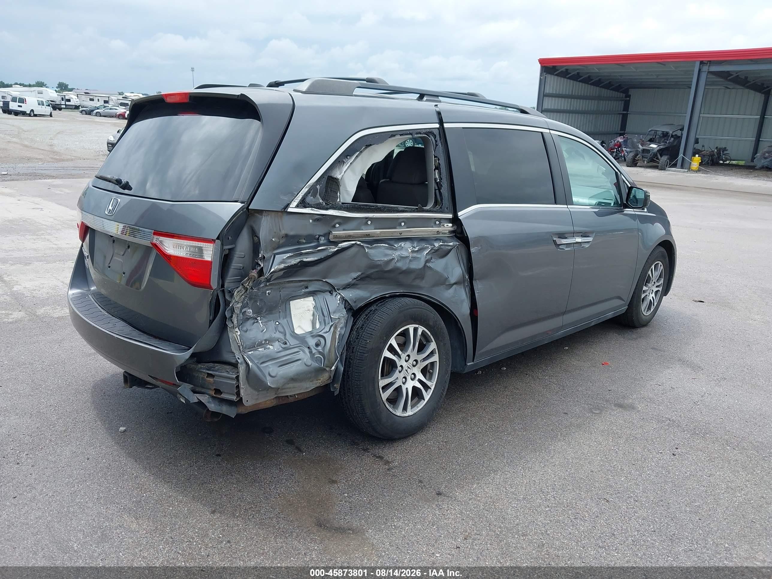 2011 Honda Odyssey Ex-l Gray vin: 5FNRL5H60BB081381