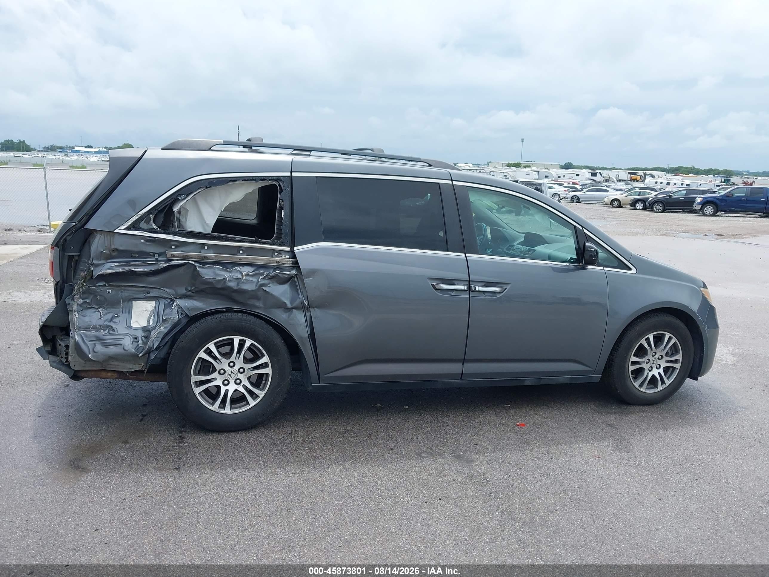 2011 Honda Odyssey Ex-l Gray vin: 5FNRL5H60BB081381