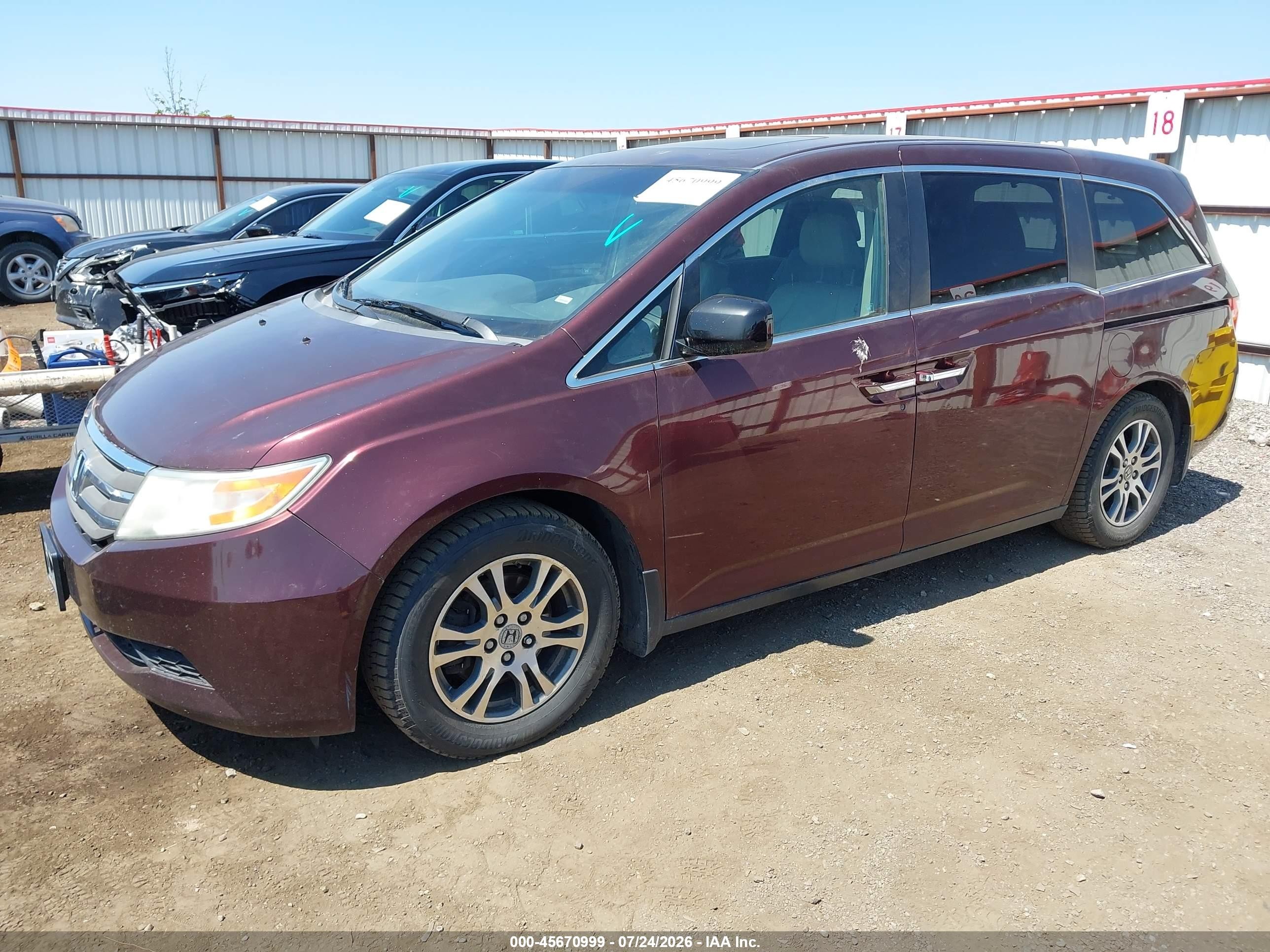 2012 Honda Odyssey Ex-l Purple vin: 5FNRL5H60CB022462