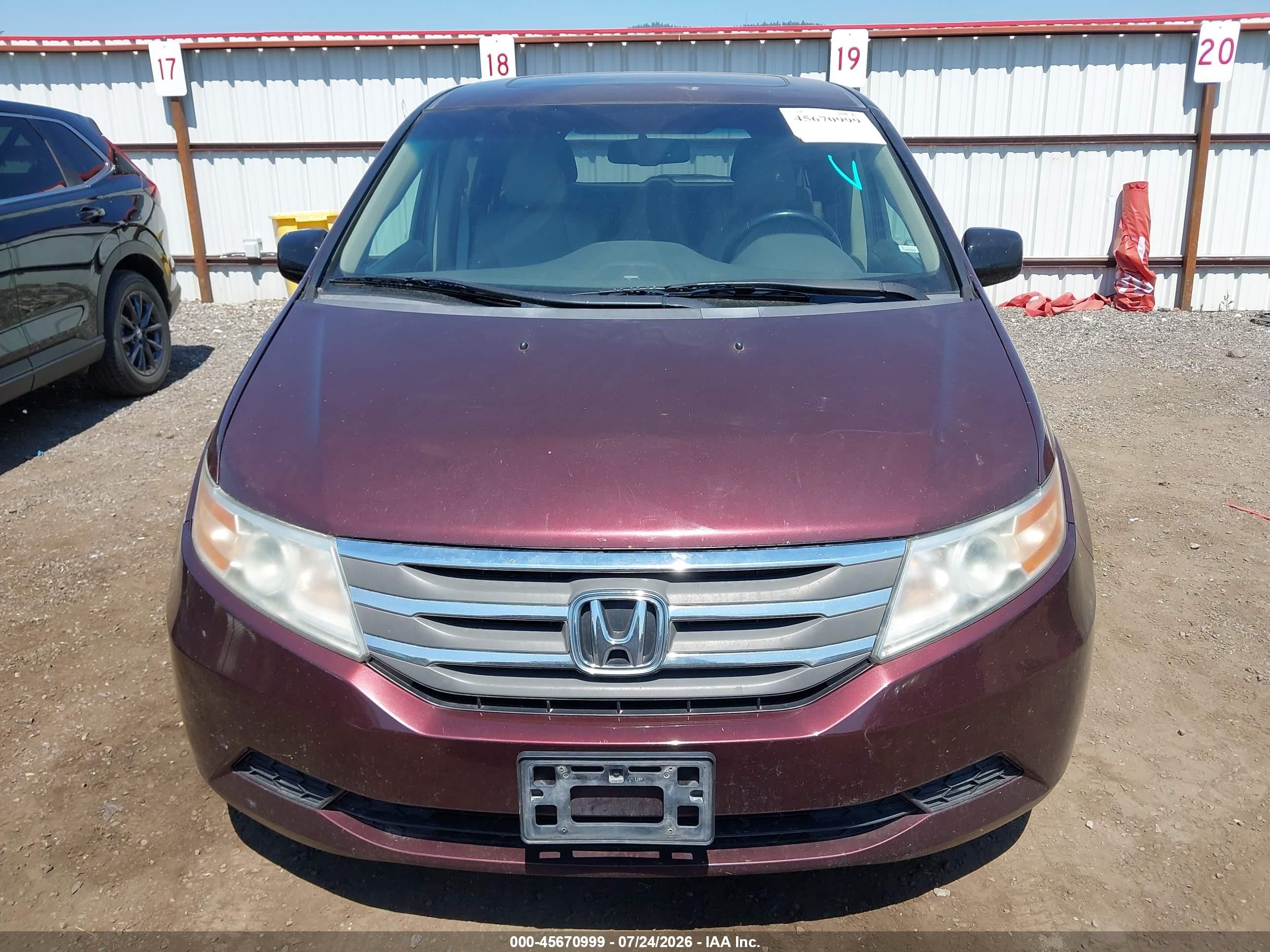 2012 Honda Odyssey Ex-l Purple vin: 5FNRL5H60CB022462