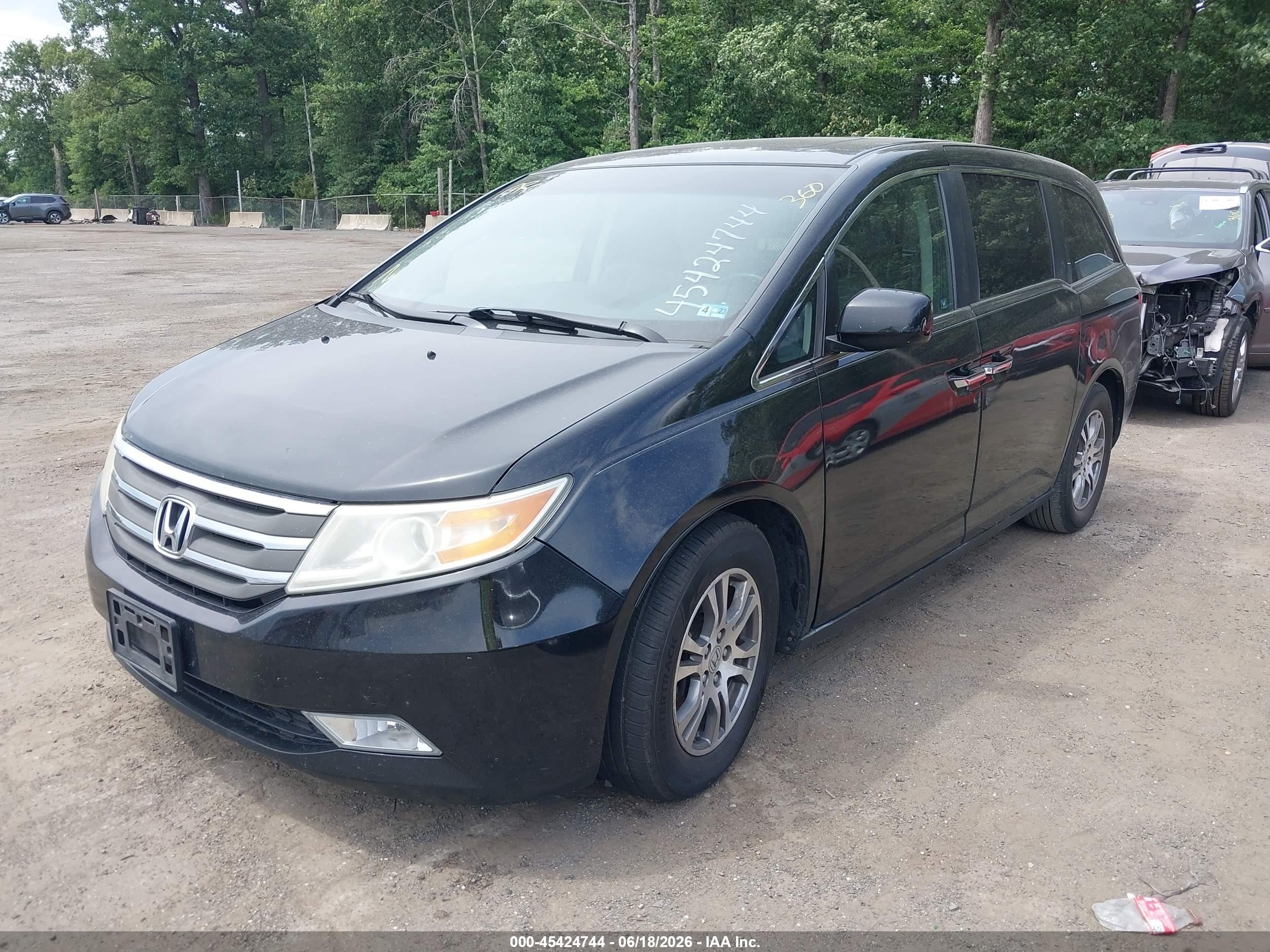 2012 Honda Odyssey Ex-l Black vin: 5FNRL5H60CB023076