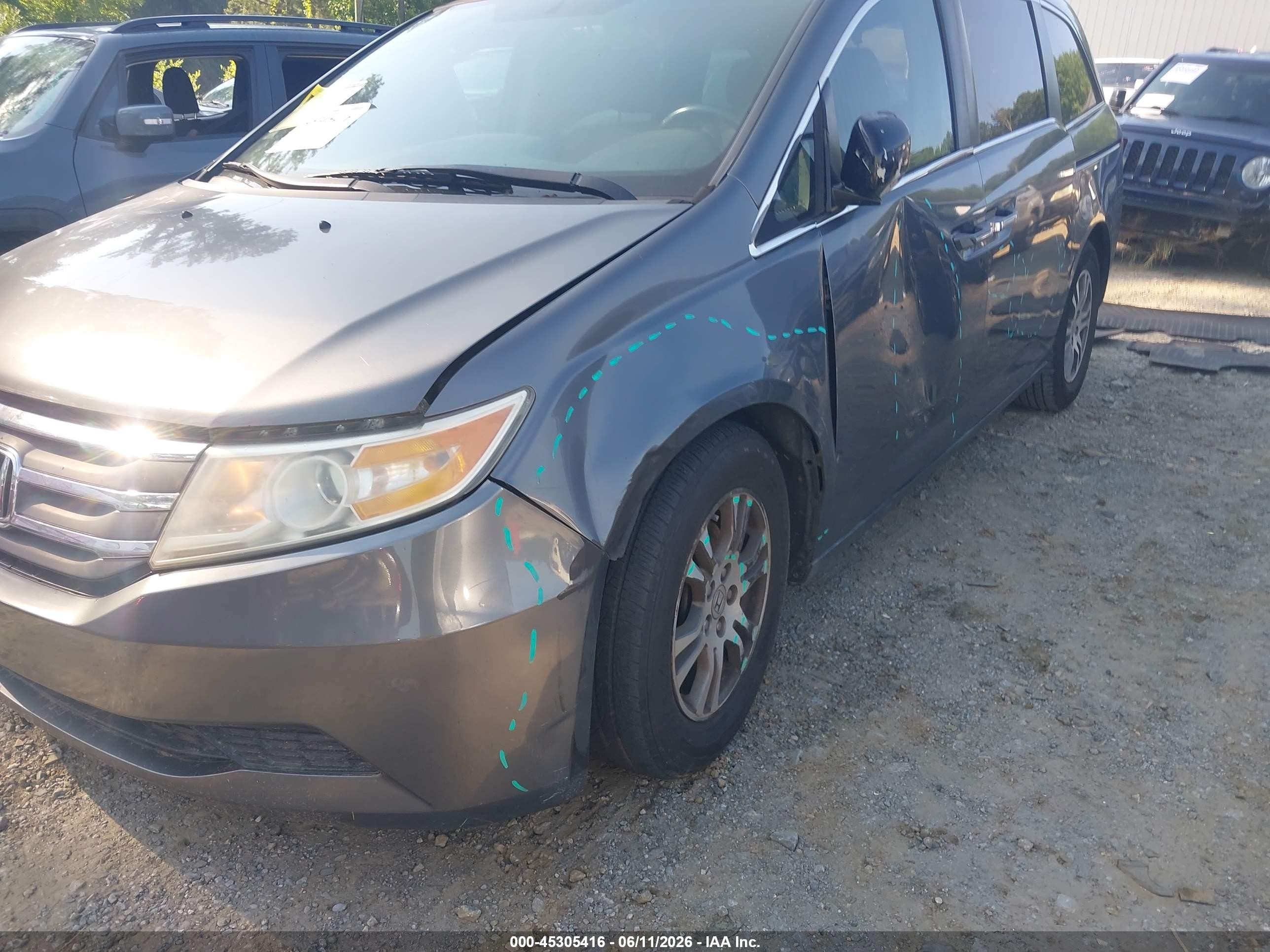 2012 Honda Odyssey Ex-l Серый vin: 5FNRL5H60CB028438