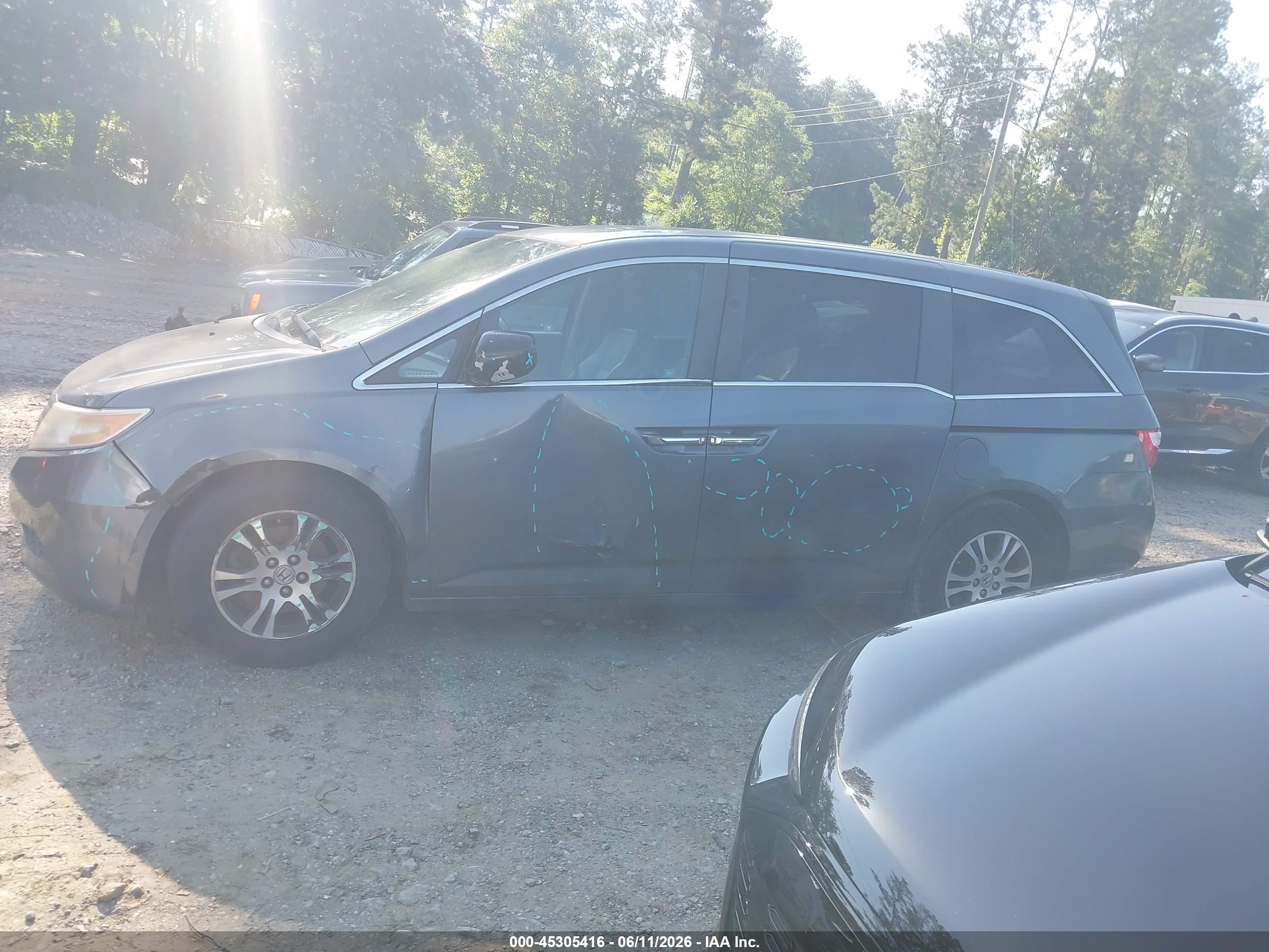 2012 Honda Odyssey Ex-l Серый vin: 5FNRL5H60CB028438