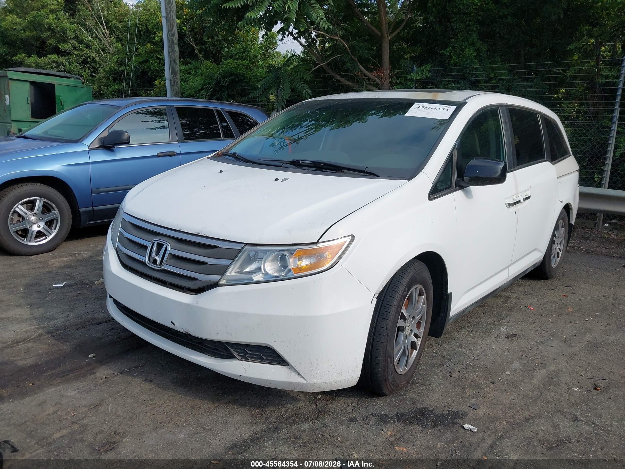 2012 Honda Odyssey Ex-l White vin: 5FNRL5H60CB074805