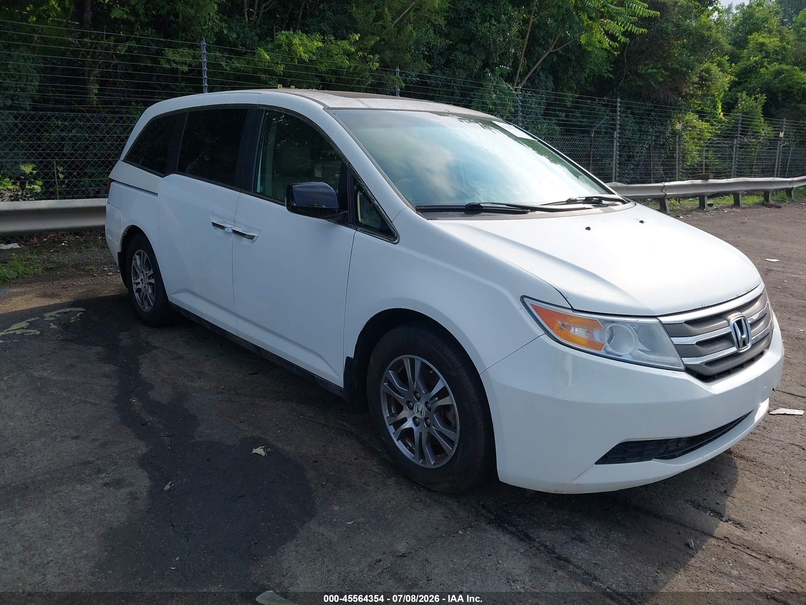 2012 Honda Odyssey Ex-l White vin: 5FNRL5H60CB074805