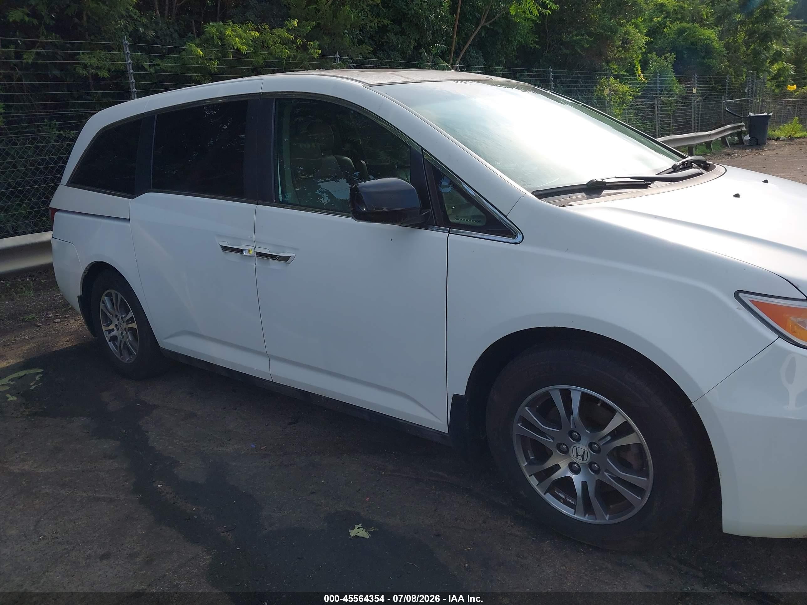 2012 Honda Odyssey Ex-l White vin: 5FNRL5H60CB074805