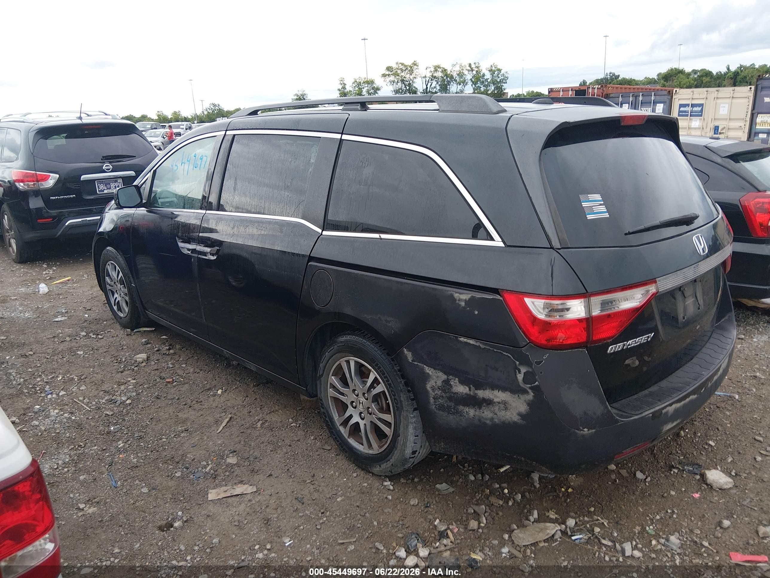 2012 Honda Odyssey Ex-l Черный vin: 5FNRL5H60CB075842