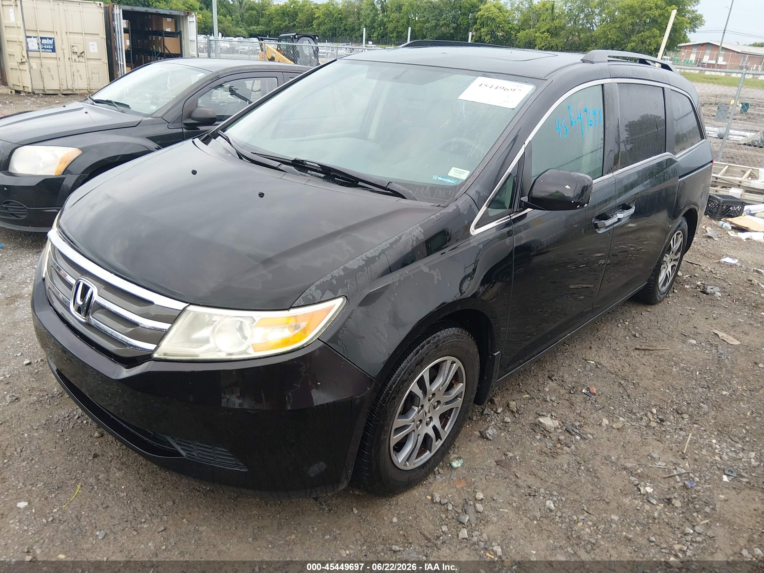2012 Honda Odyssey Ex-l Черный vin: 5FNRL5H60CB075842