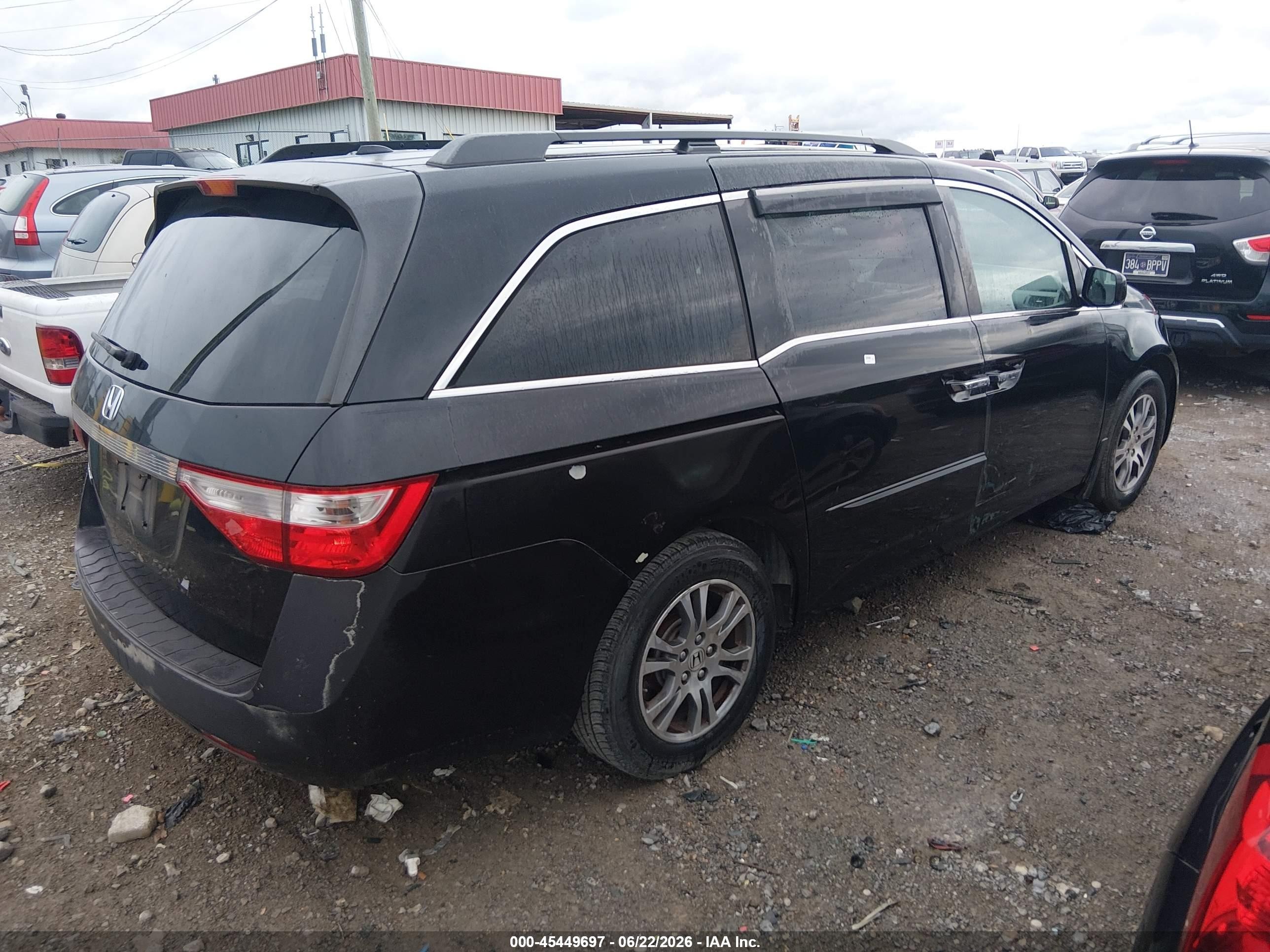 2012 Honda Odyssey Ex-l Черный vin: 5FNRL5H60CB075842