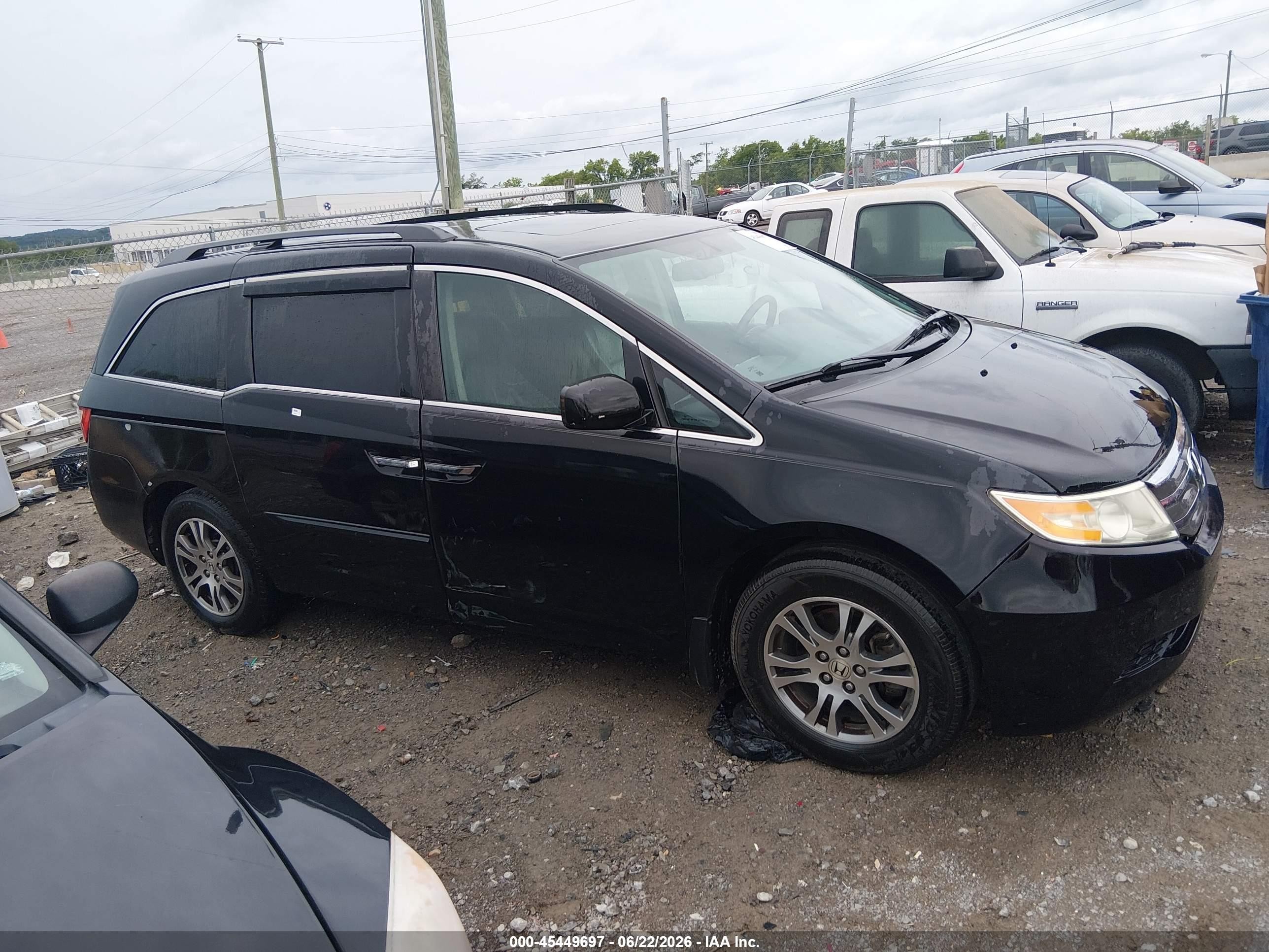 2012 Honda Odyssey Ex-l Черный vin: 5FNRL5H60CB075842
