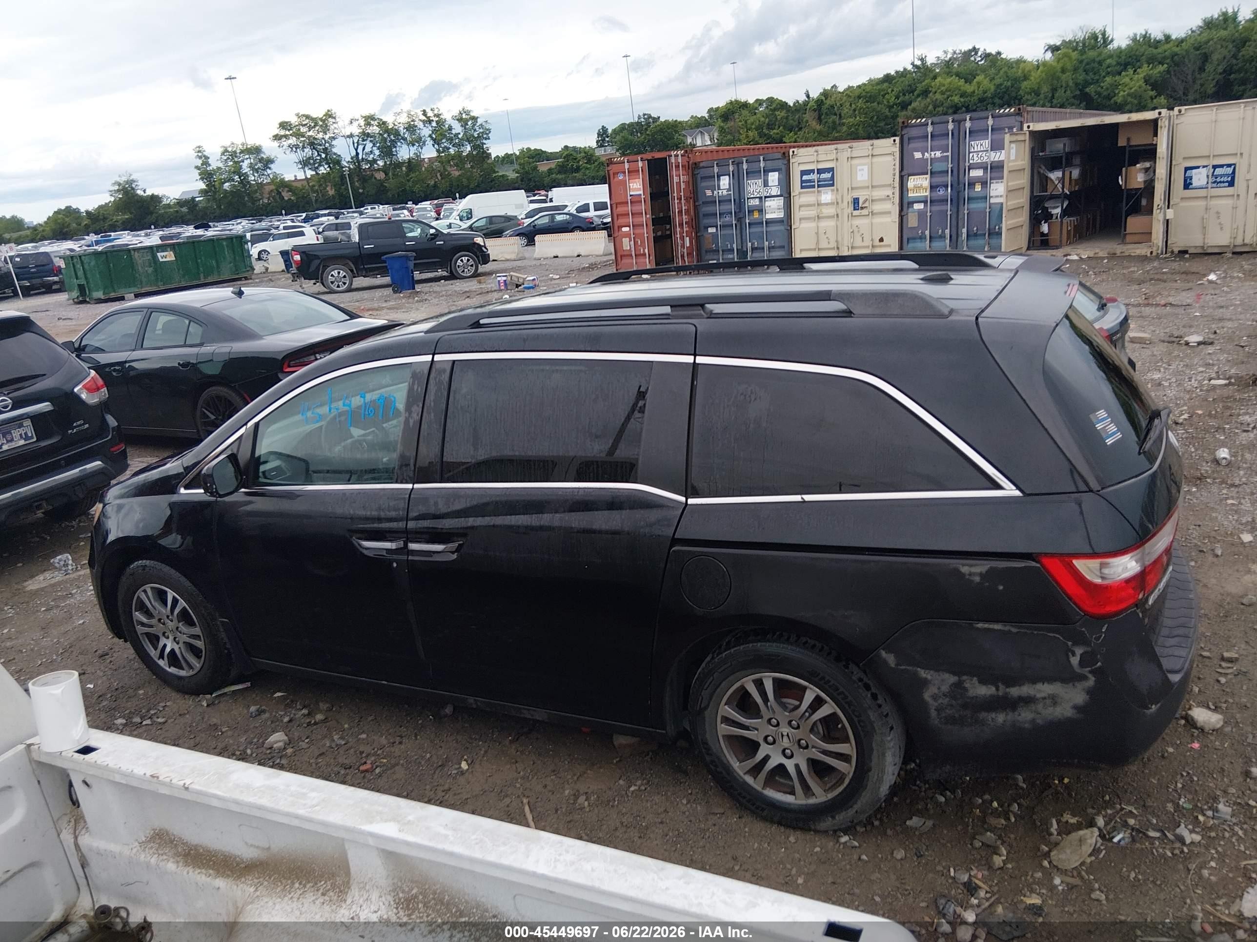 2012 Honda Odyssey Ex-l Черный vin: 5FNRL5H60CB075842