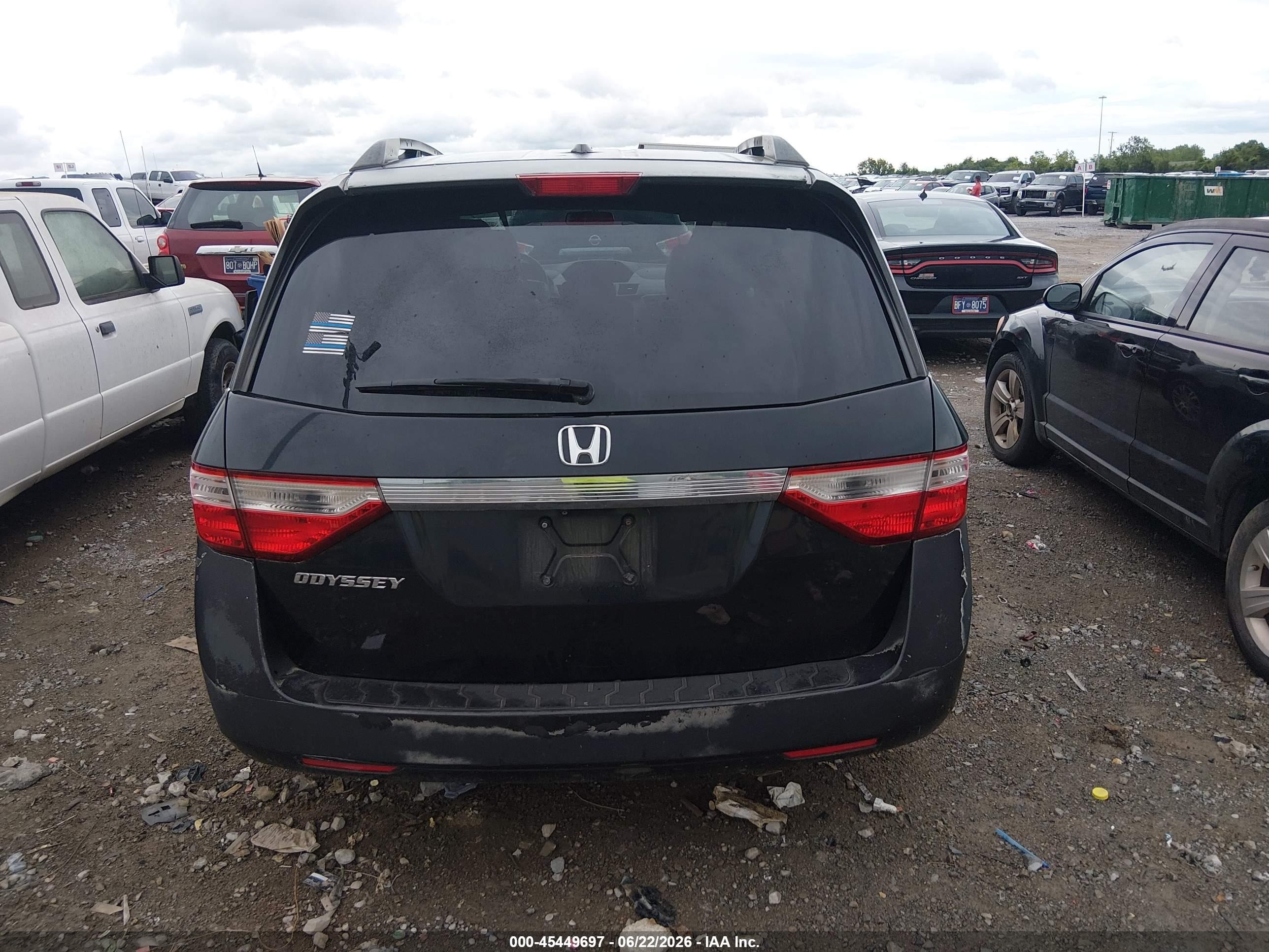2012 Honda Odyssey Ex-l Черный vin: 5FNRL5H60CB075842
