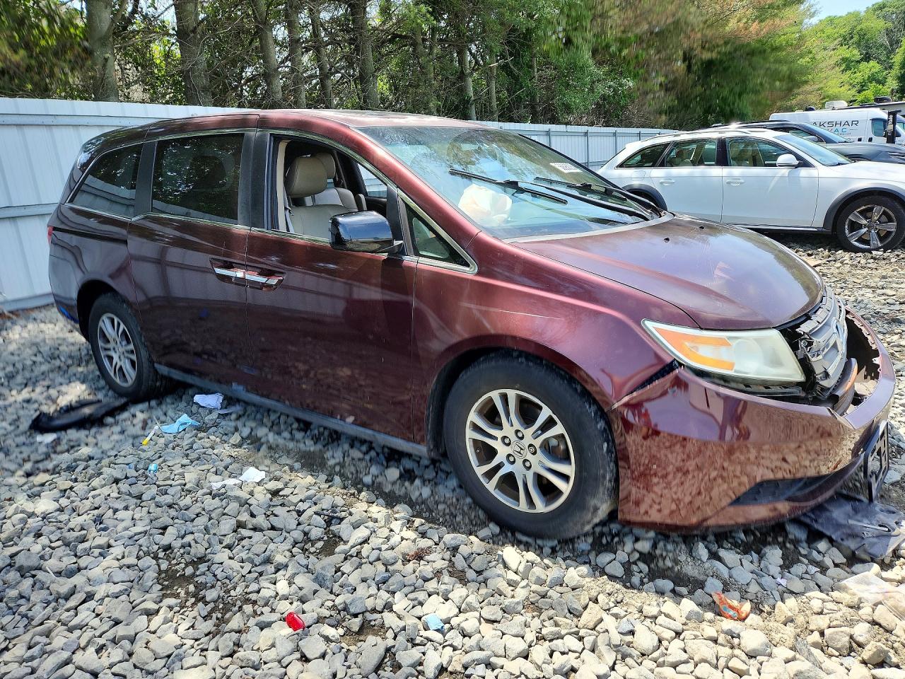 2012 Honda Odyssey Exl Burgundy vin: 5FNRL5H60CB083052