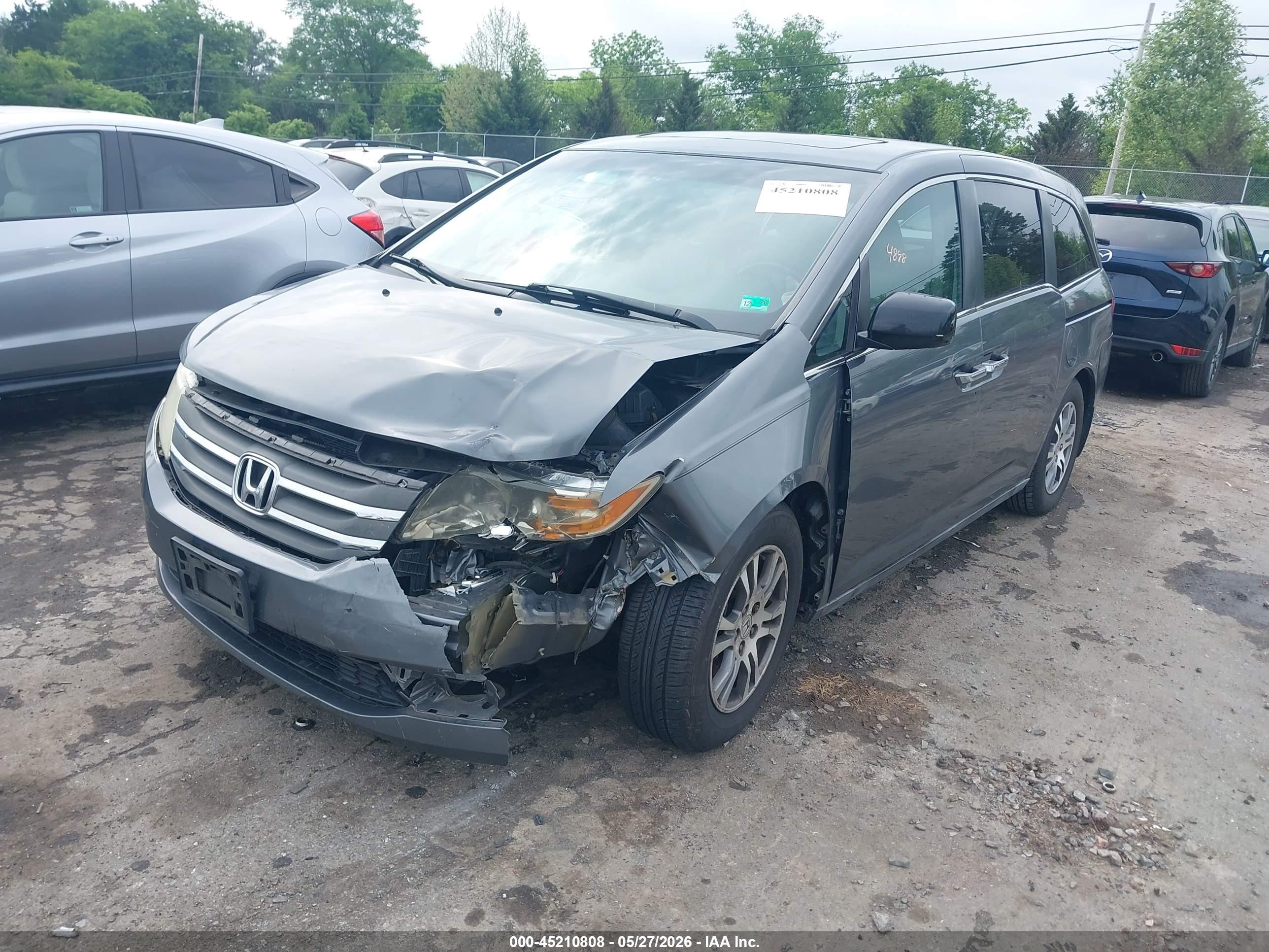 2012 Honda Odyssey Ex-l Gray vin: 5FNRL5H60CB084234