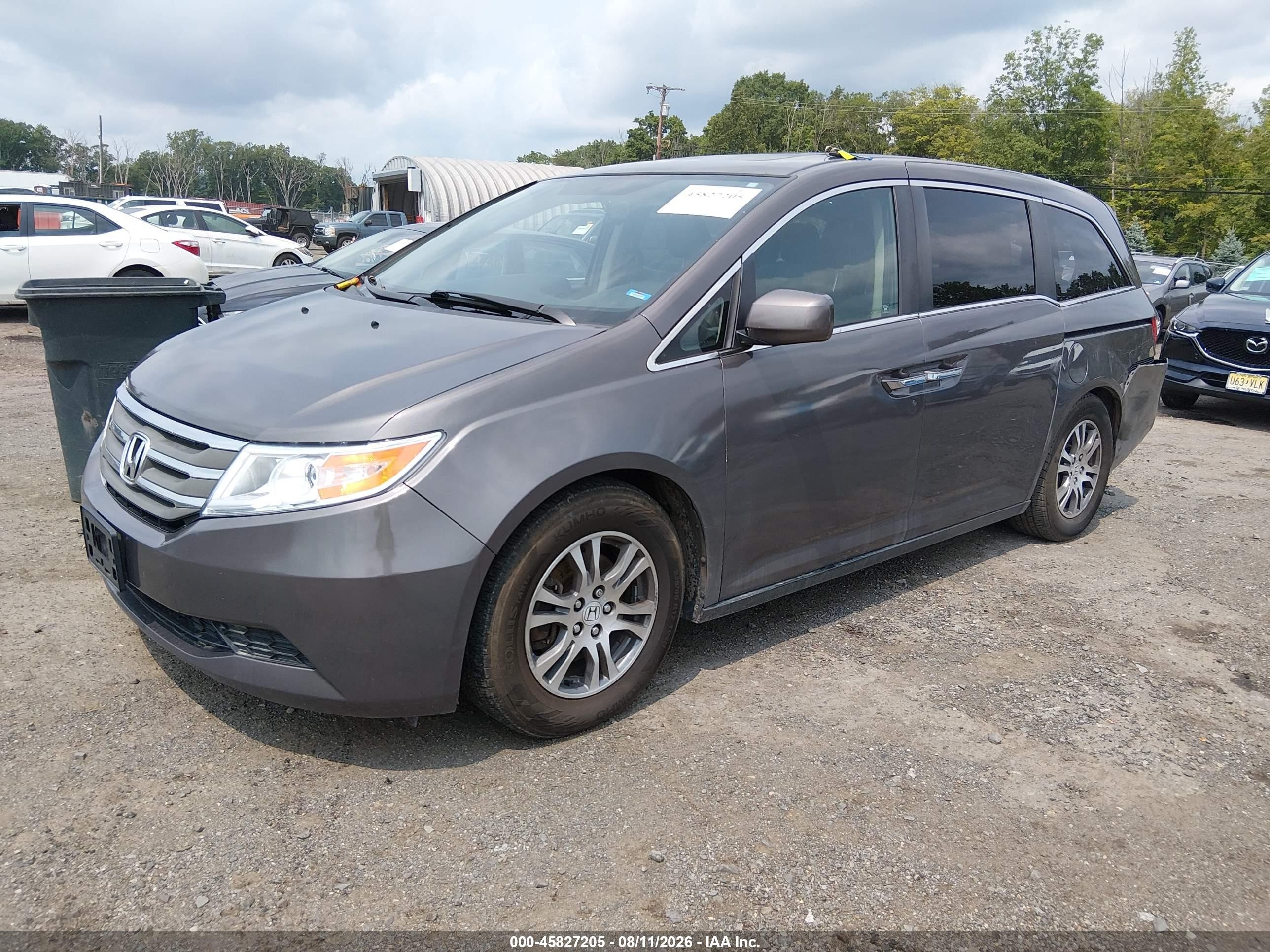 2012 Honda Odyssey Ex-l Gray vin: 5FNRL5H60CB092804