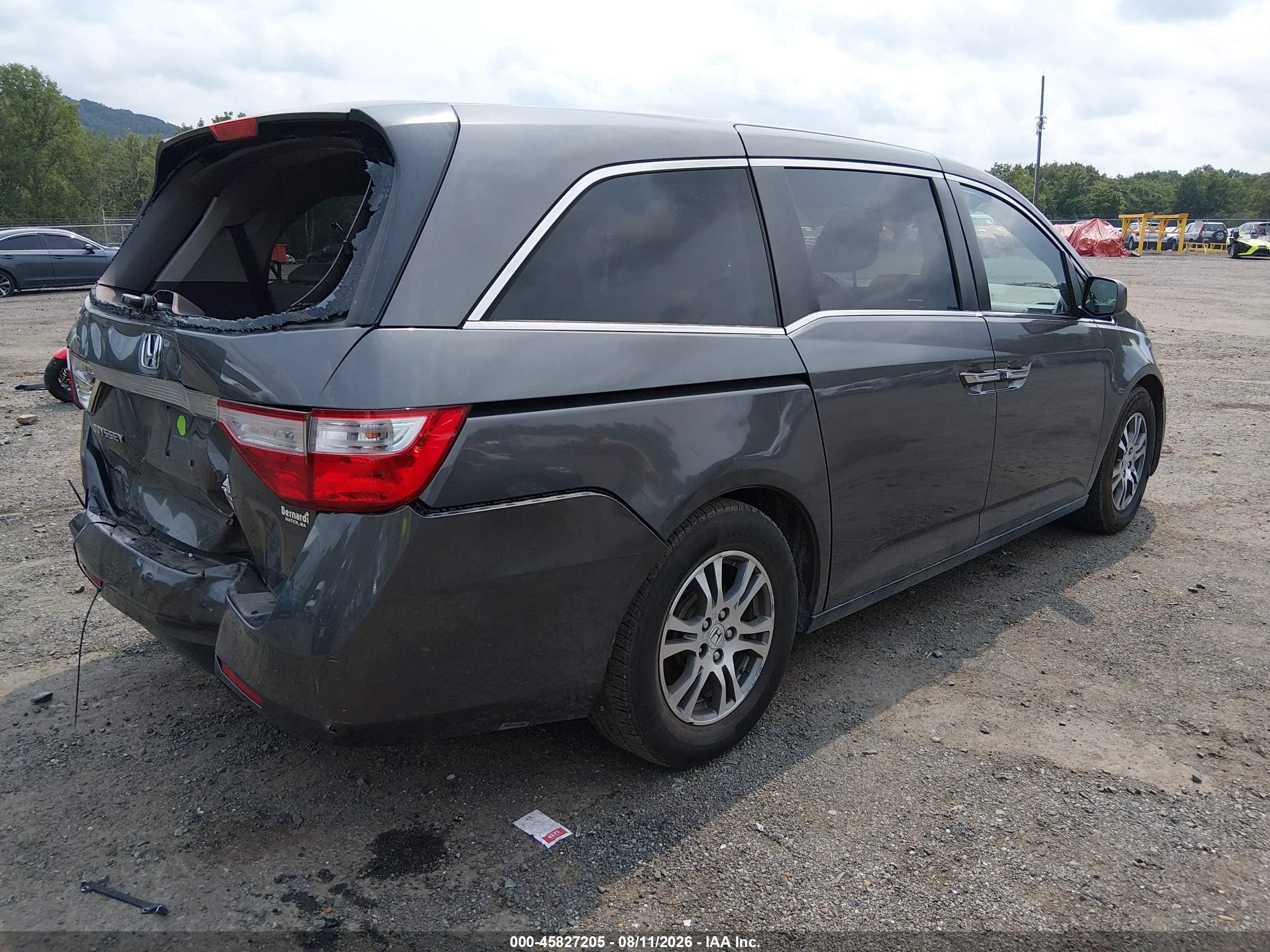 2012 Honda Odyssey Ex-l Gray vin: 5FNRL5H60CB092804