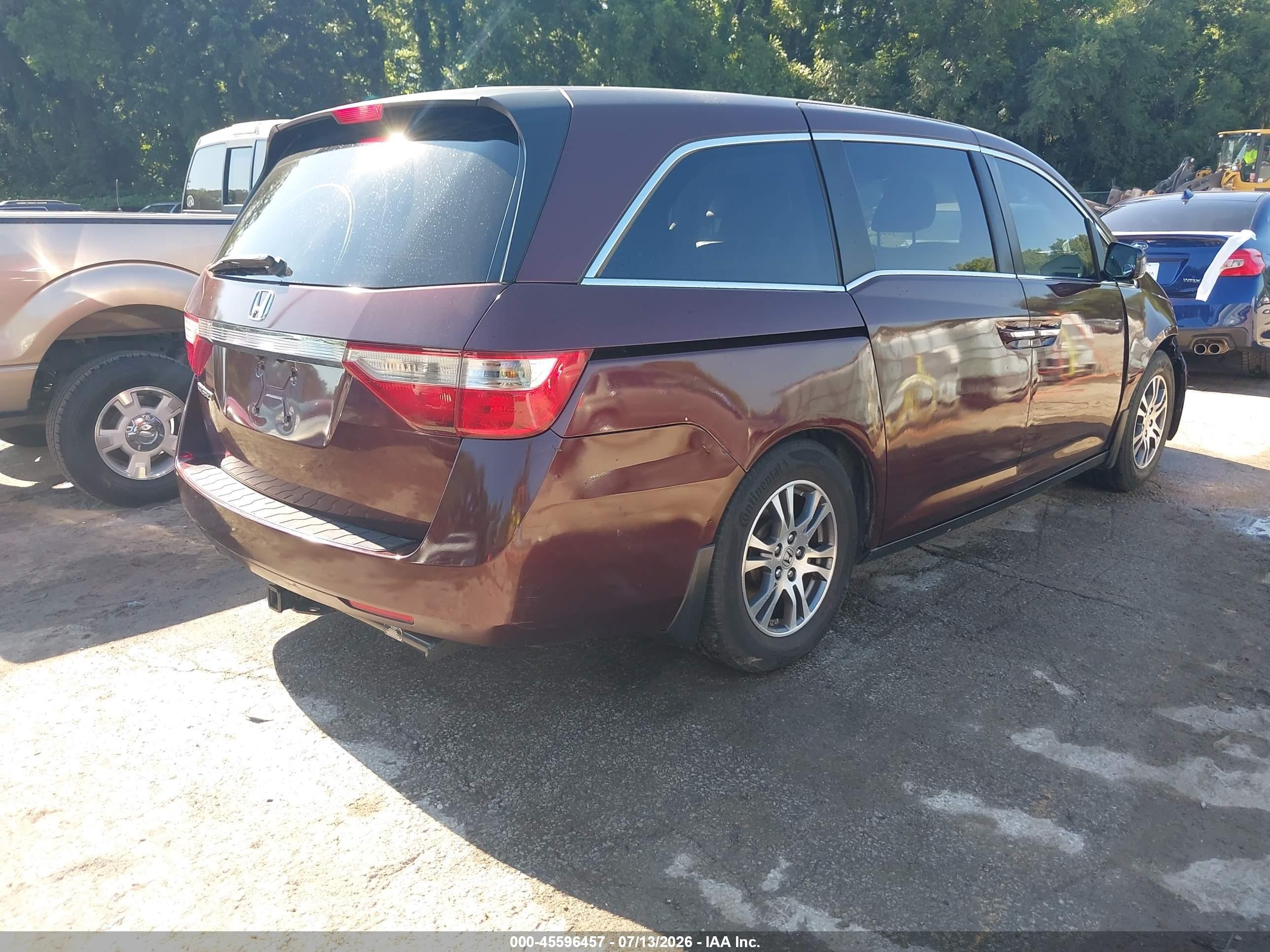 2012 Honda Odyssey Ex-l Burgundy vin: 5FNRL5H60CB096674