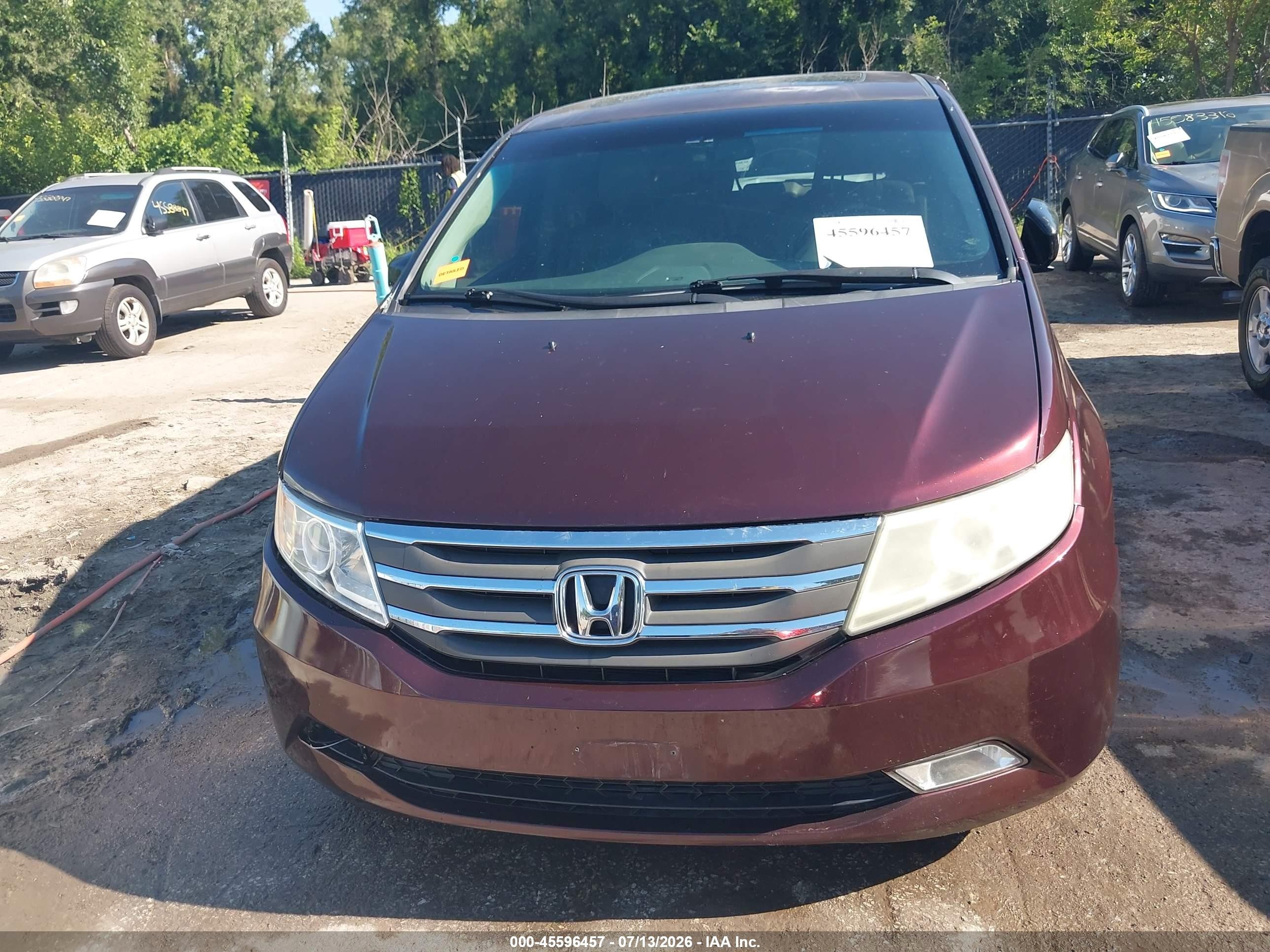 2012 Honda Odyssey Ex-l Burgundy vin: 5FNRL5H60CB096674