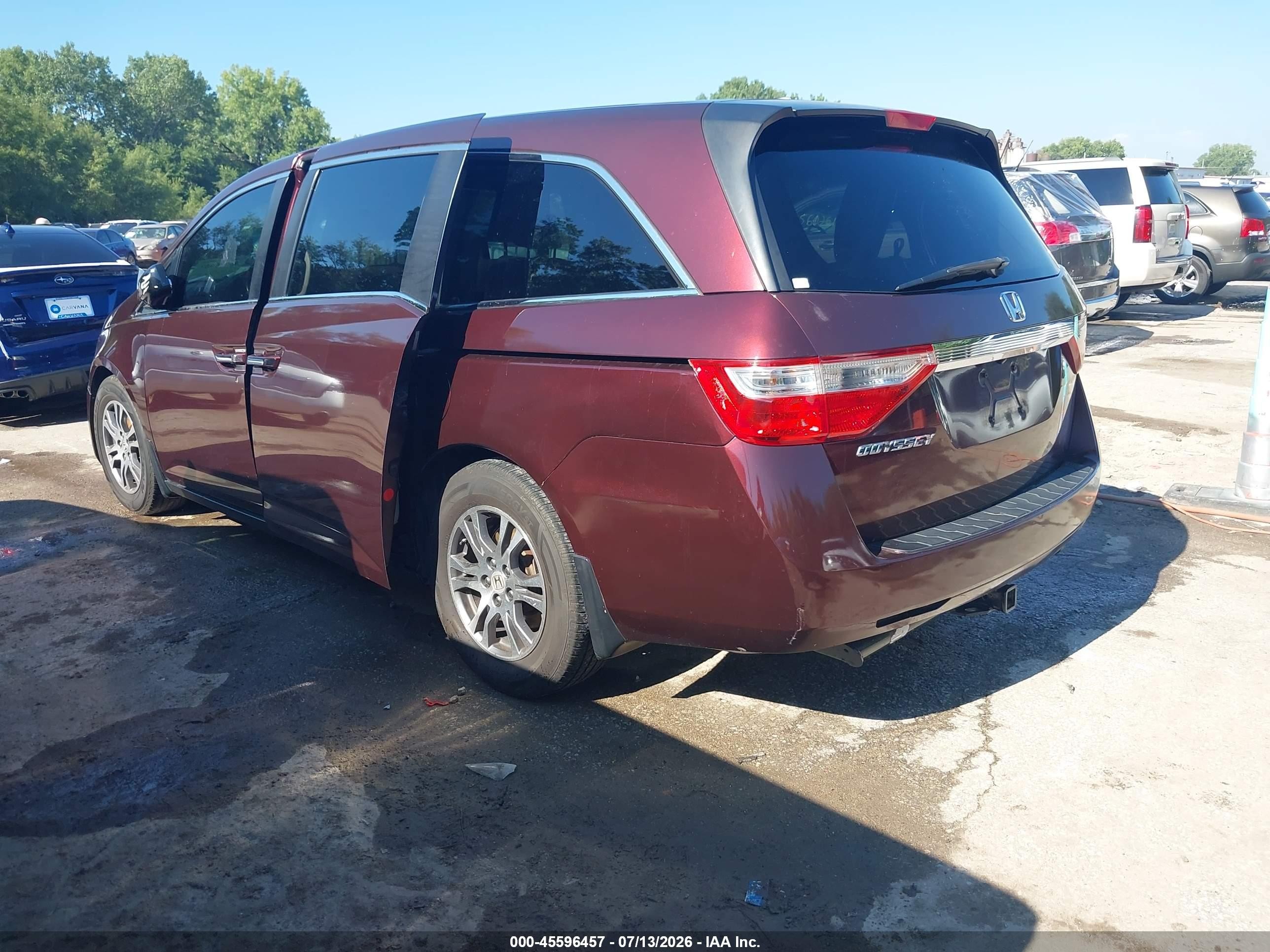2012 Honda Odyssey Ex-l Burgundy vin: 5FNRL5H60CB096674