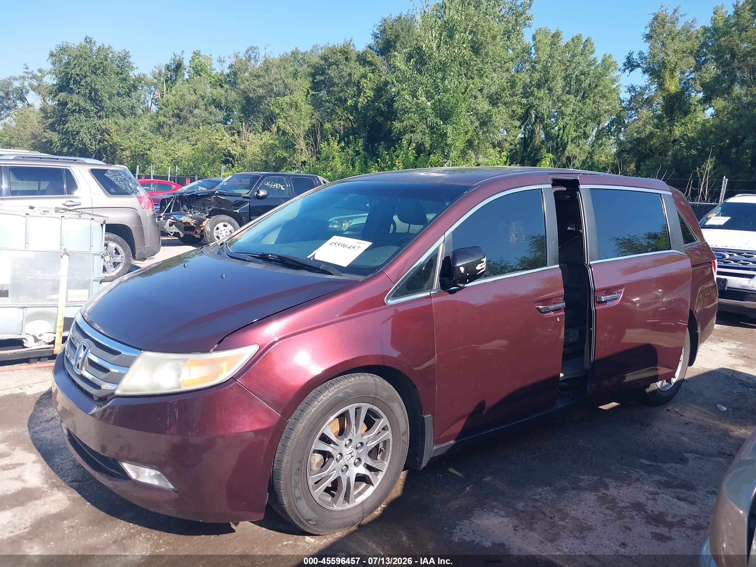 2012 Honda Odyssey Ex-l Burgundy vin: 5FNRL5H60CB096674