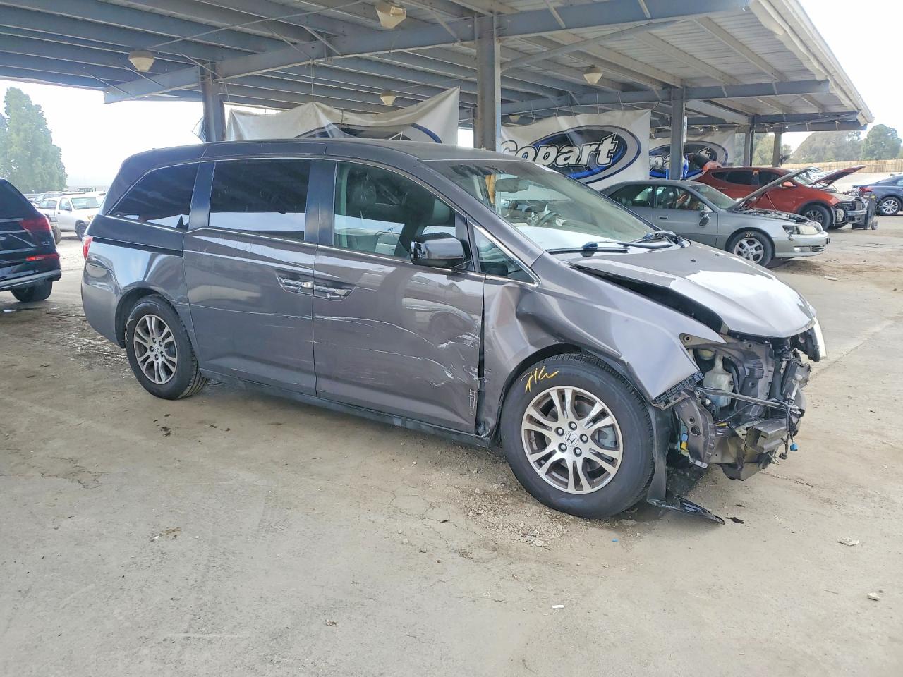 2012 Honda Odyssey Exl Gray vin: 5FNRL5H60CB100397