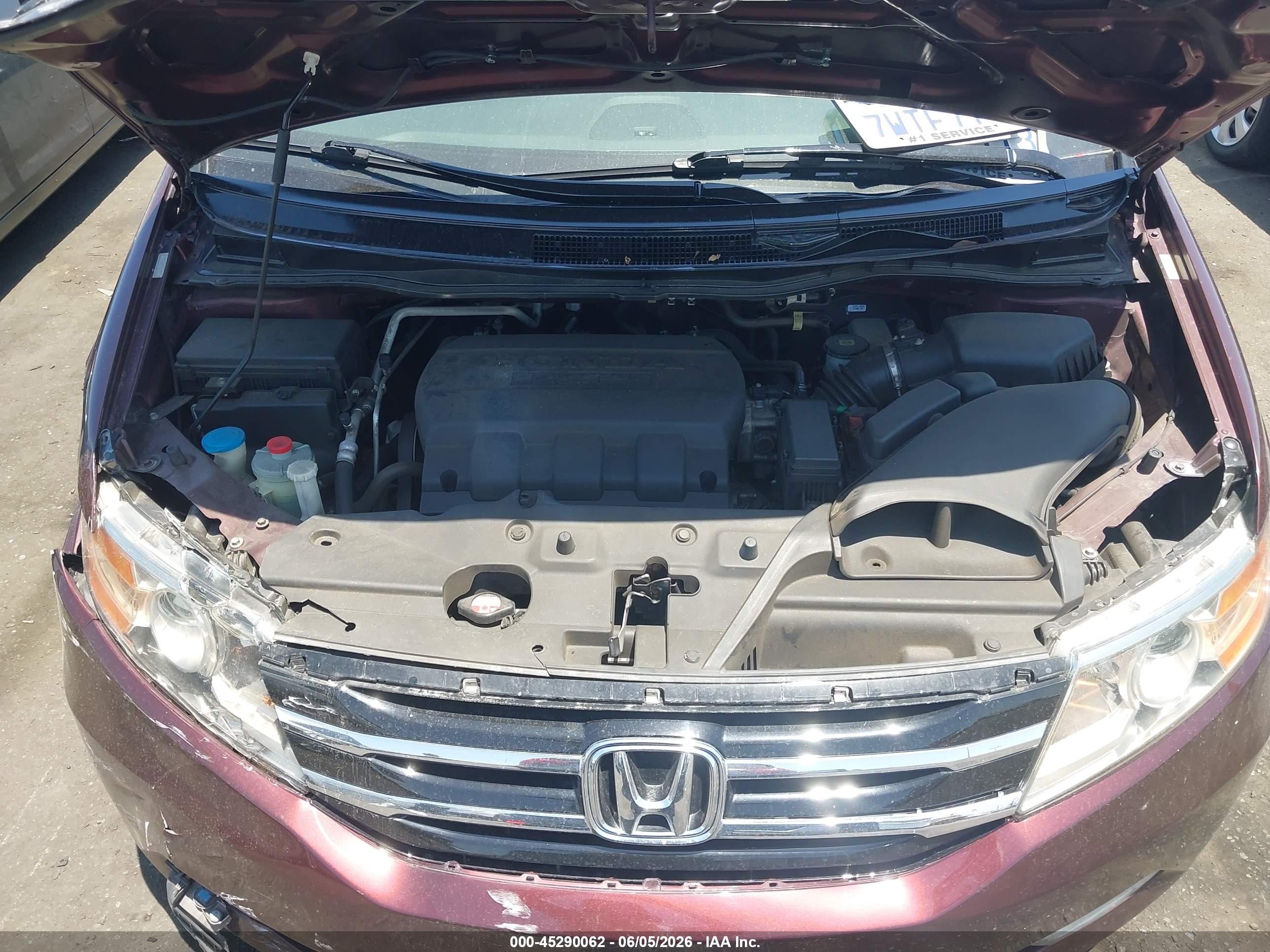2012 Honda Odyssey Ex-l Burgundy vin: 5FNRL5H60CB100481