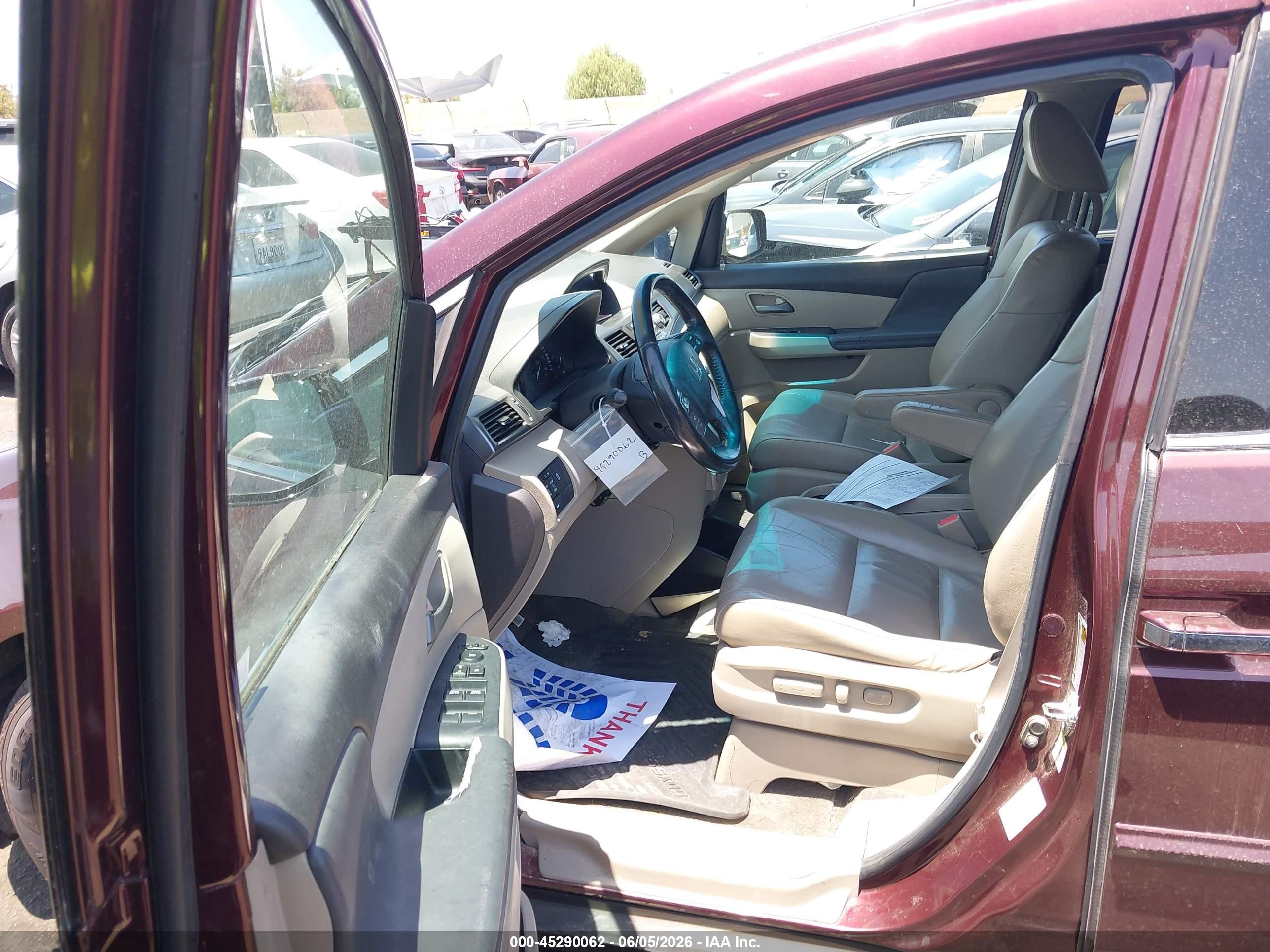 2012 Honda Odyssey Ex-l Burgundy vin: 5FNRL5H60CB100481
