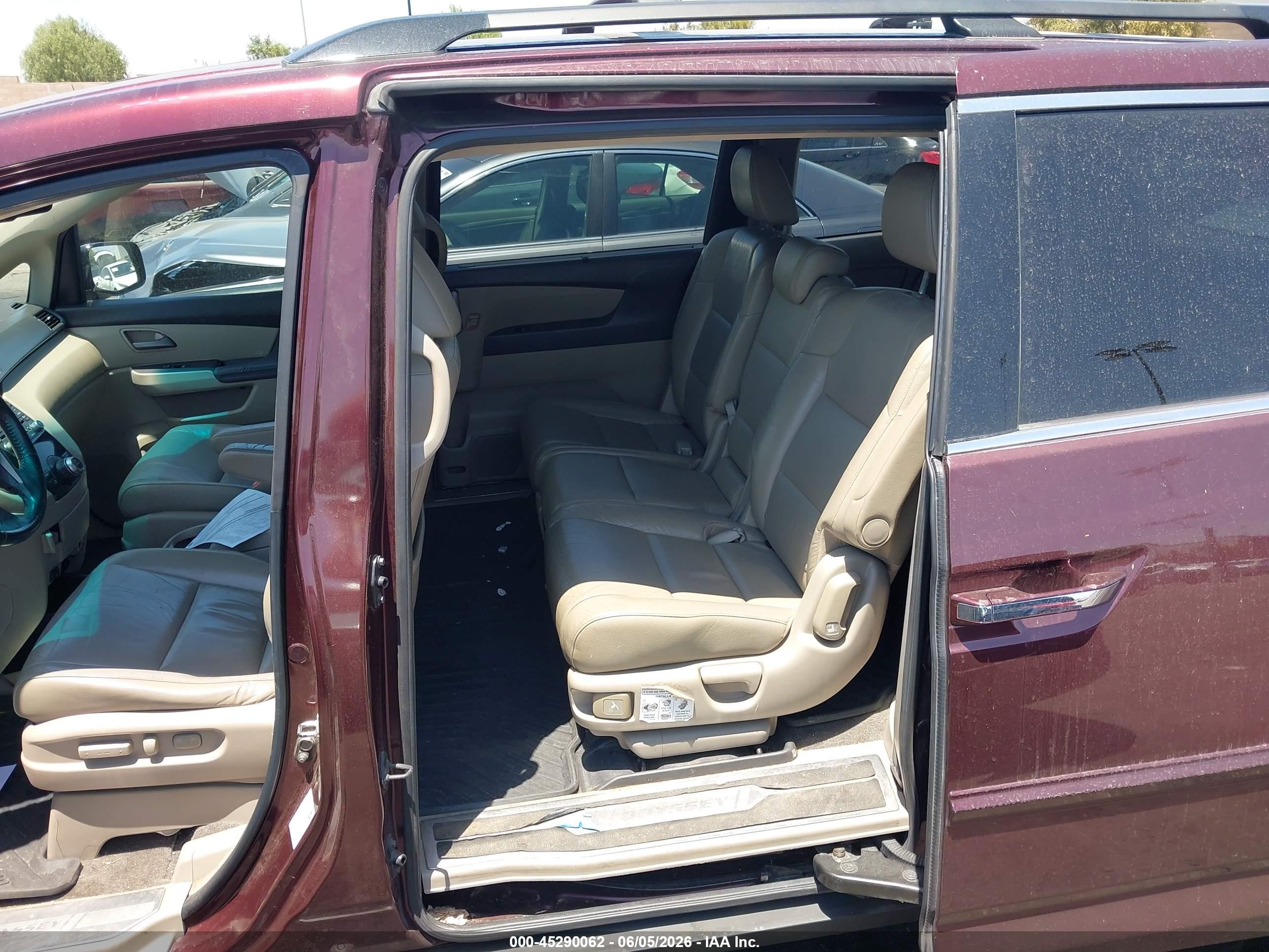 2012 Honda Odyssey Ex-l Burgundy vin: 5FNRL5H60CB100481