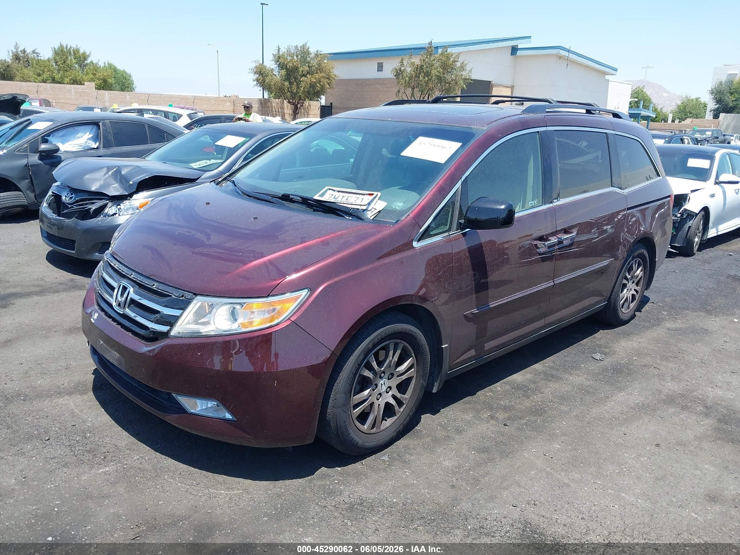 2012 Honda Odyssey Ex-l Burgundy vin: 5FNRL5H60CB100481