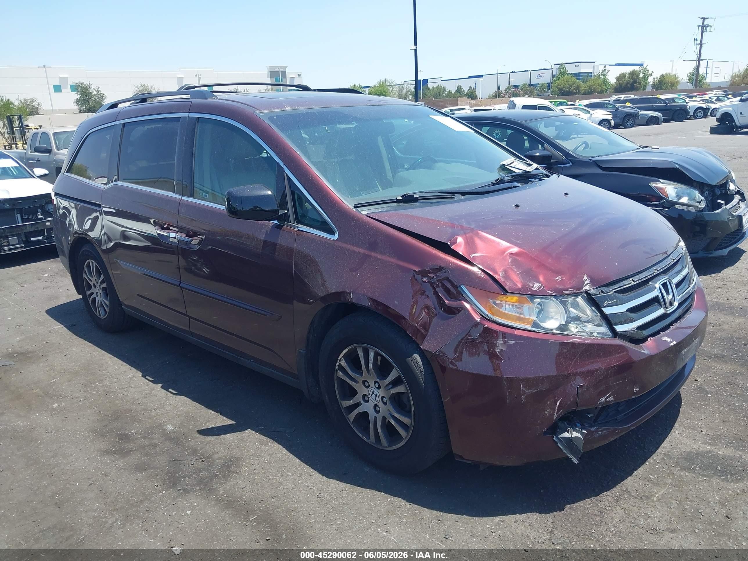 2012 Honda Odyssey Ex-l Burgundy vin: 5FNRL5H60CB100481
