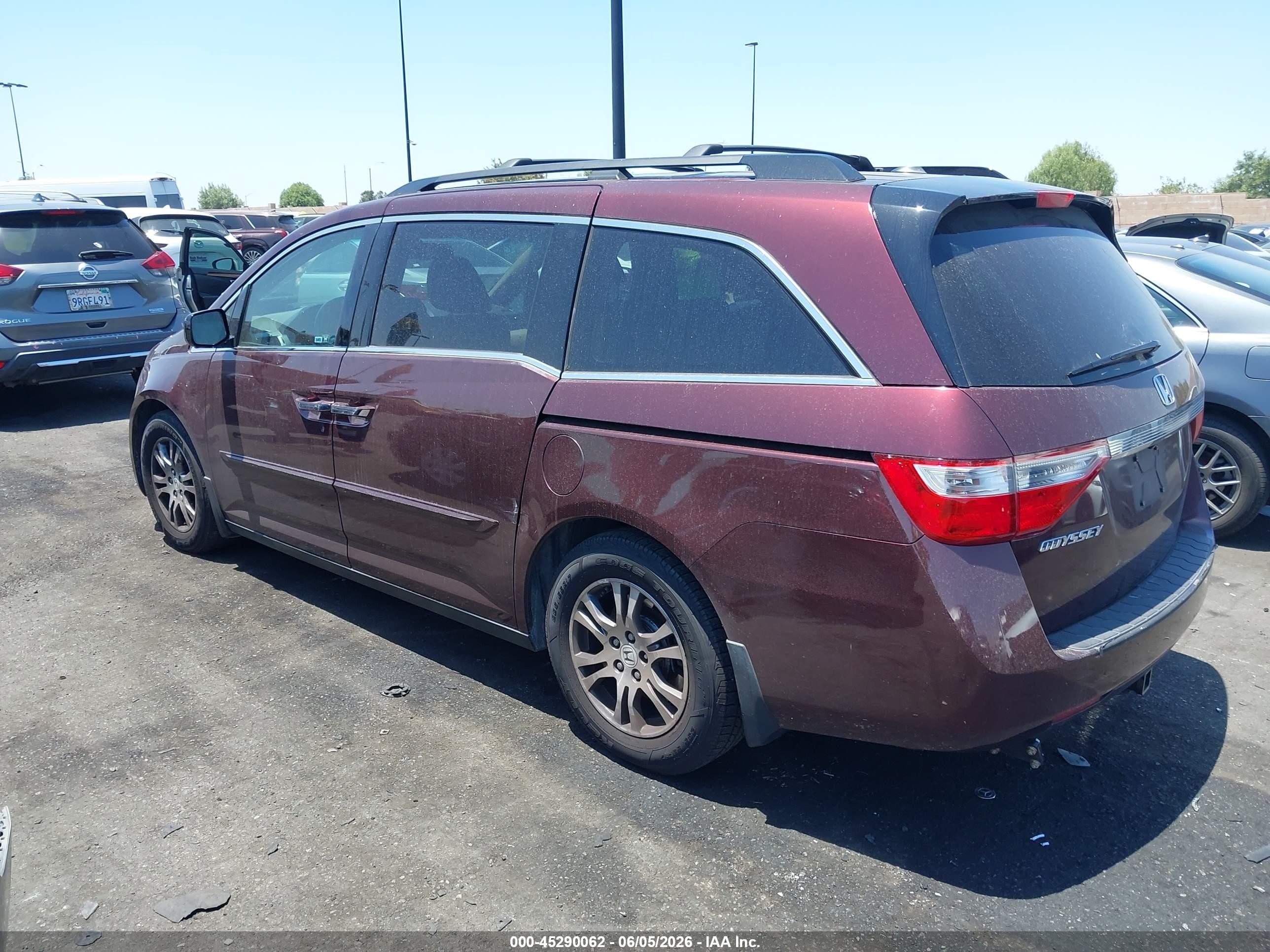 2012 Honda Odyssey Ex-l Burgundy vin: 5FNRL5H60CB100481
