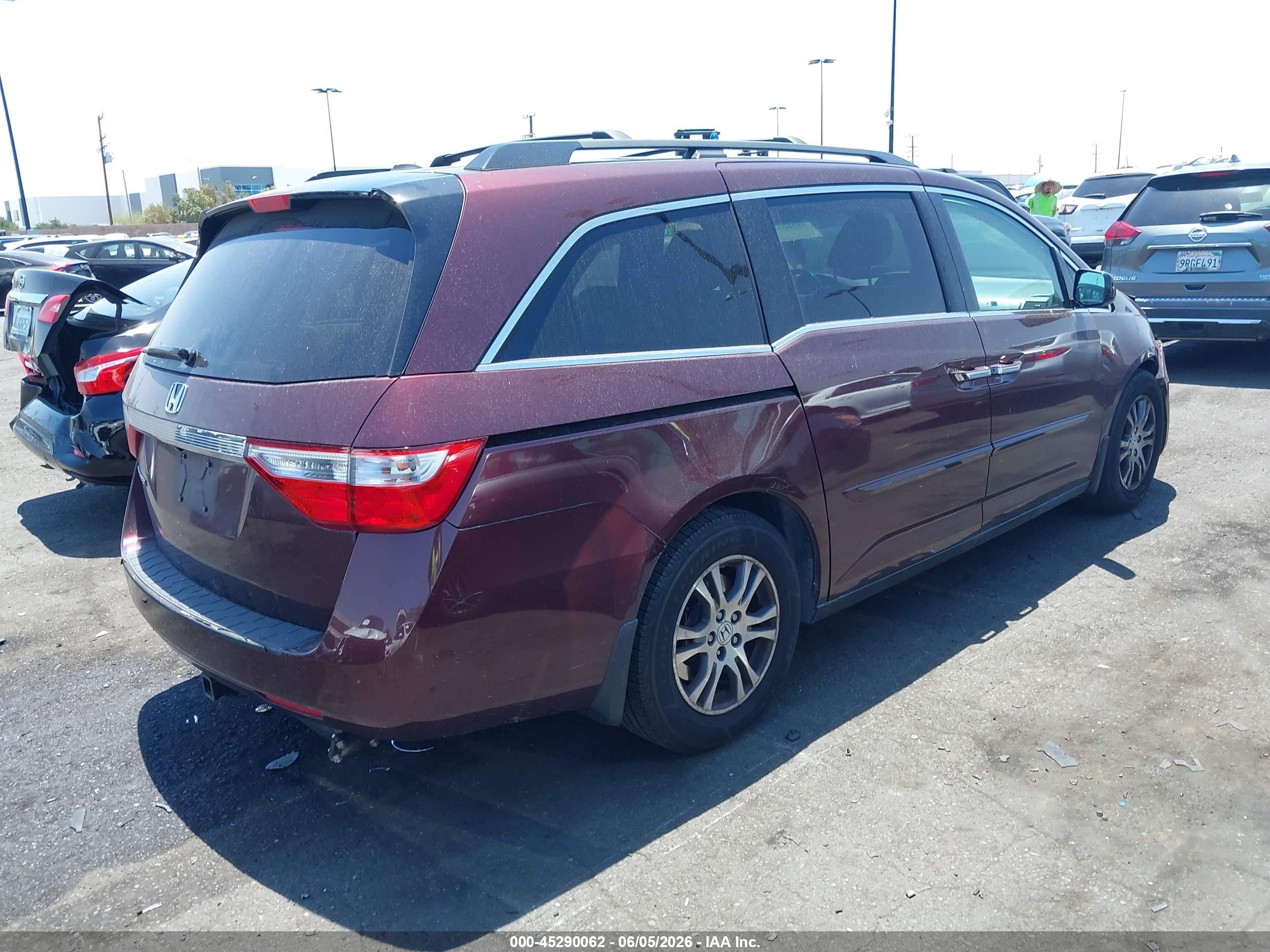 2012 Honda Odyssey Ex-l Burgundy vin: 5FNRL5H60CB100481