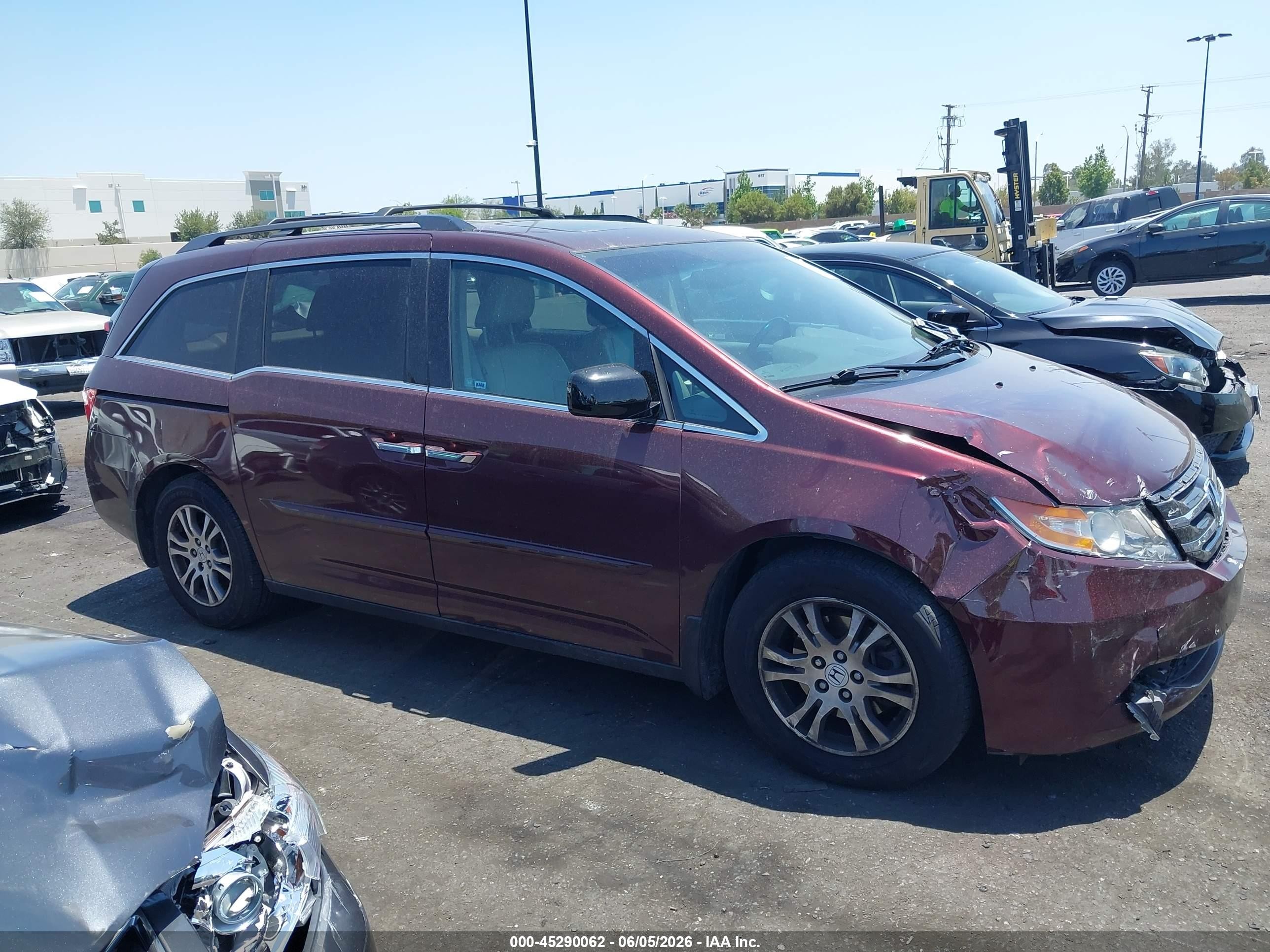 2012 Honda Odyssey Ex-l Burgundy vin: 5FNRL5H60CB100481