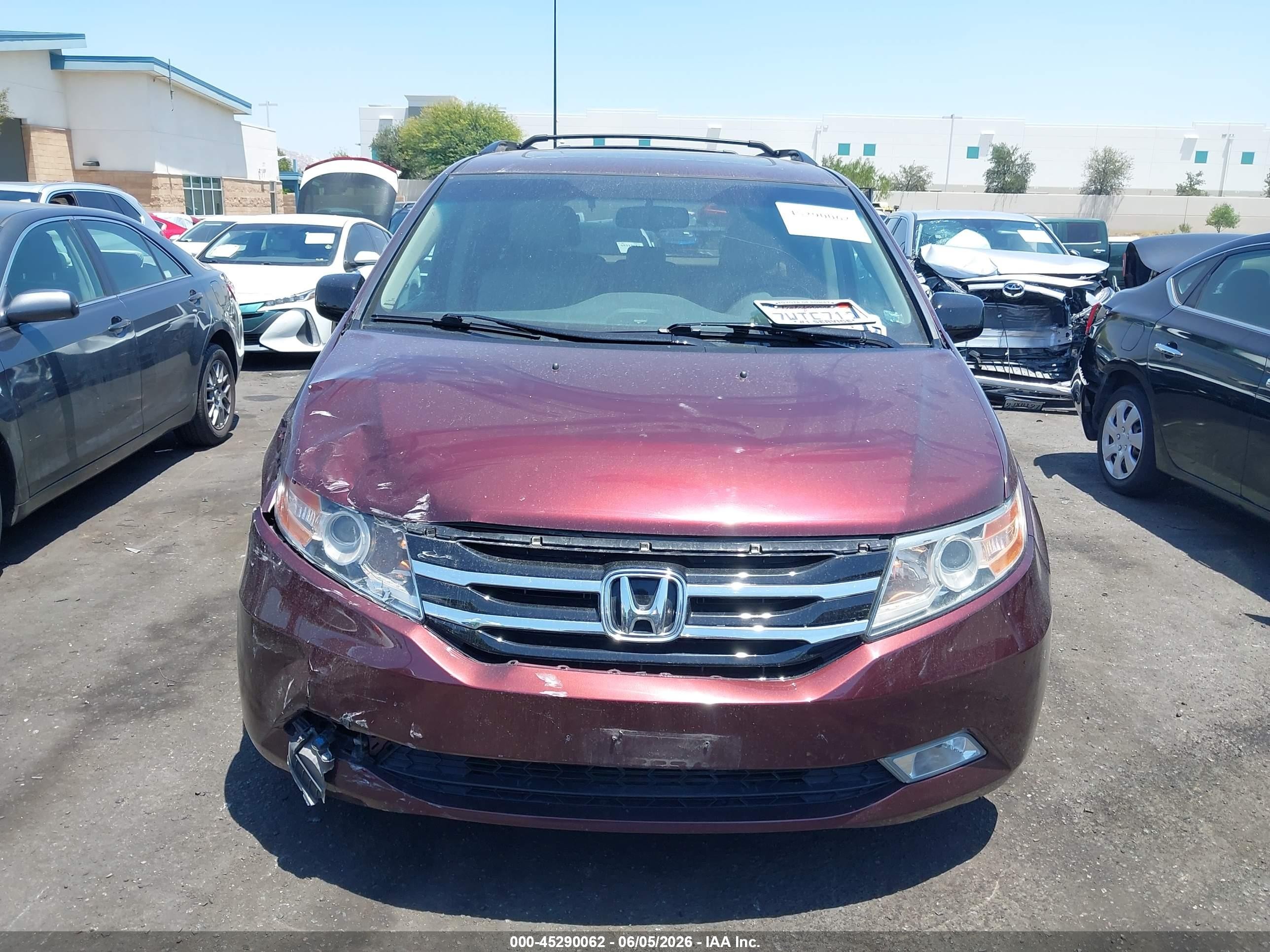 2012 Honda Odyssey Ex-l Burgundy vin: 5FNRL5H60CB100481