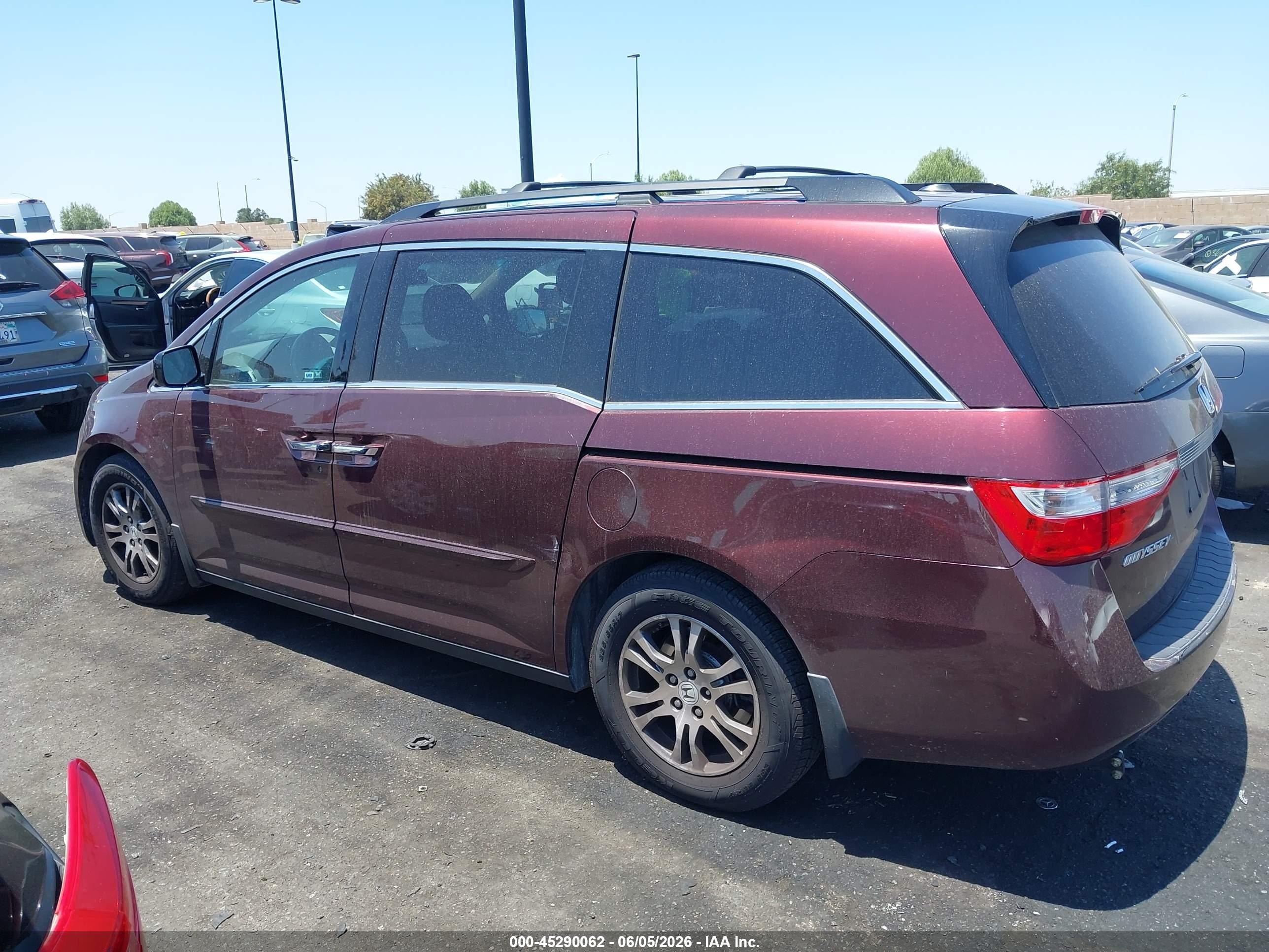 2012 Honda Odyssey Ex-l Burgundy vin: 5FNRL5H60CB100481
