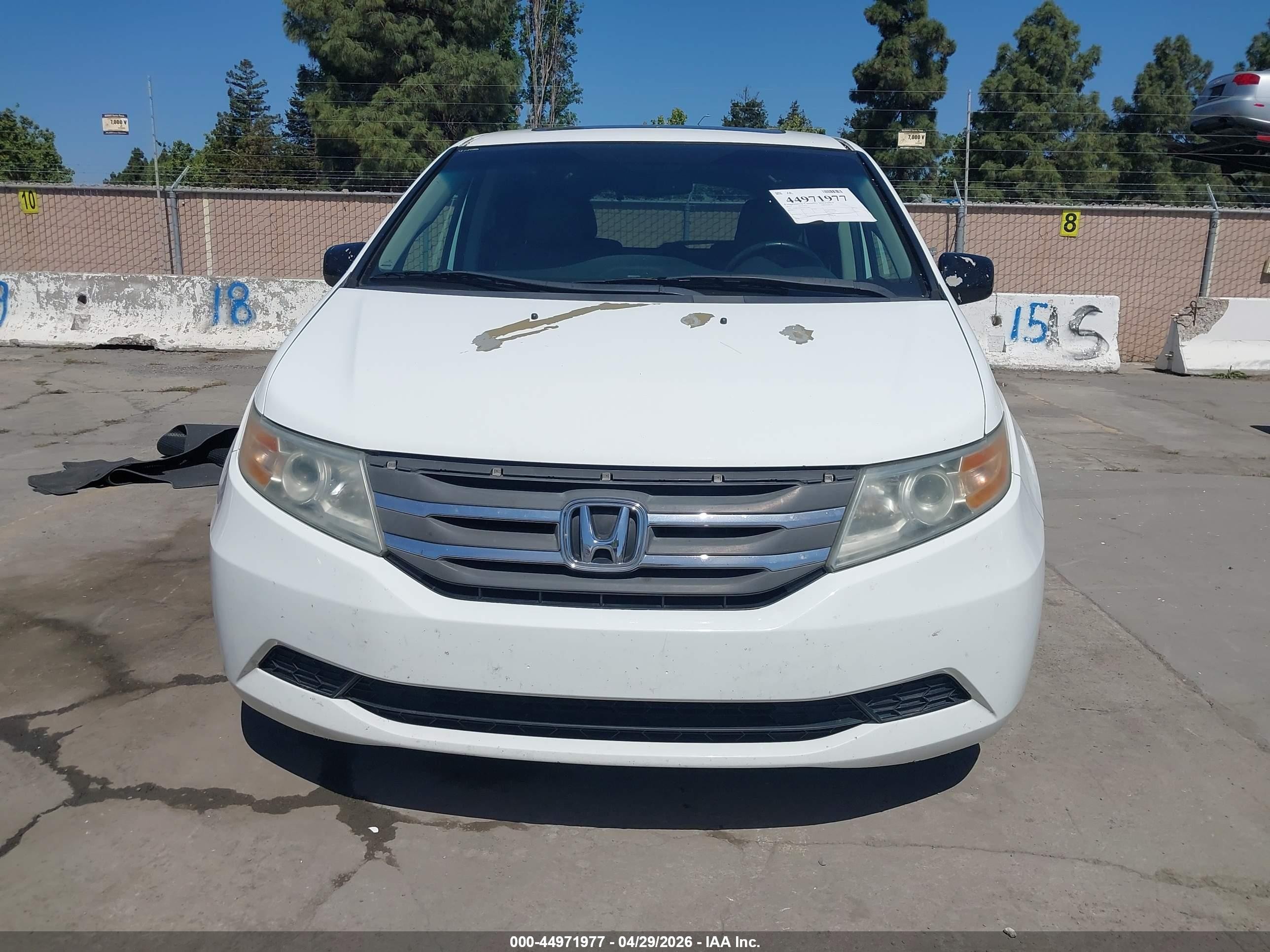 2012 Honda Odyssey Ex-l White vin: 5FNRL5H60CB111089