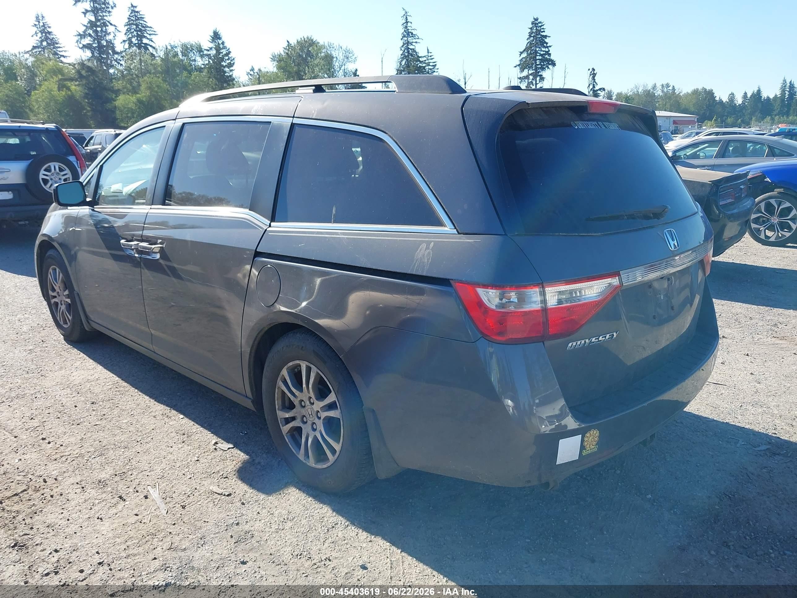 2012 Honda Odyssey Ex-l Gray vin: 5FNRL5H60CB126935